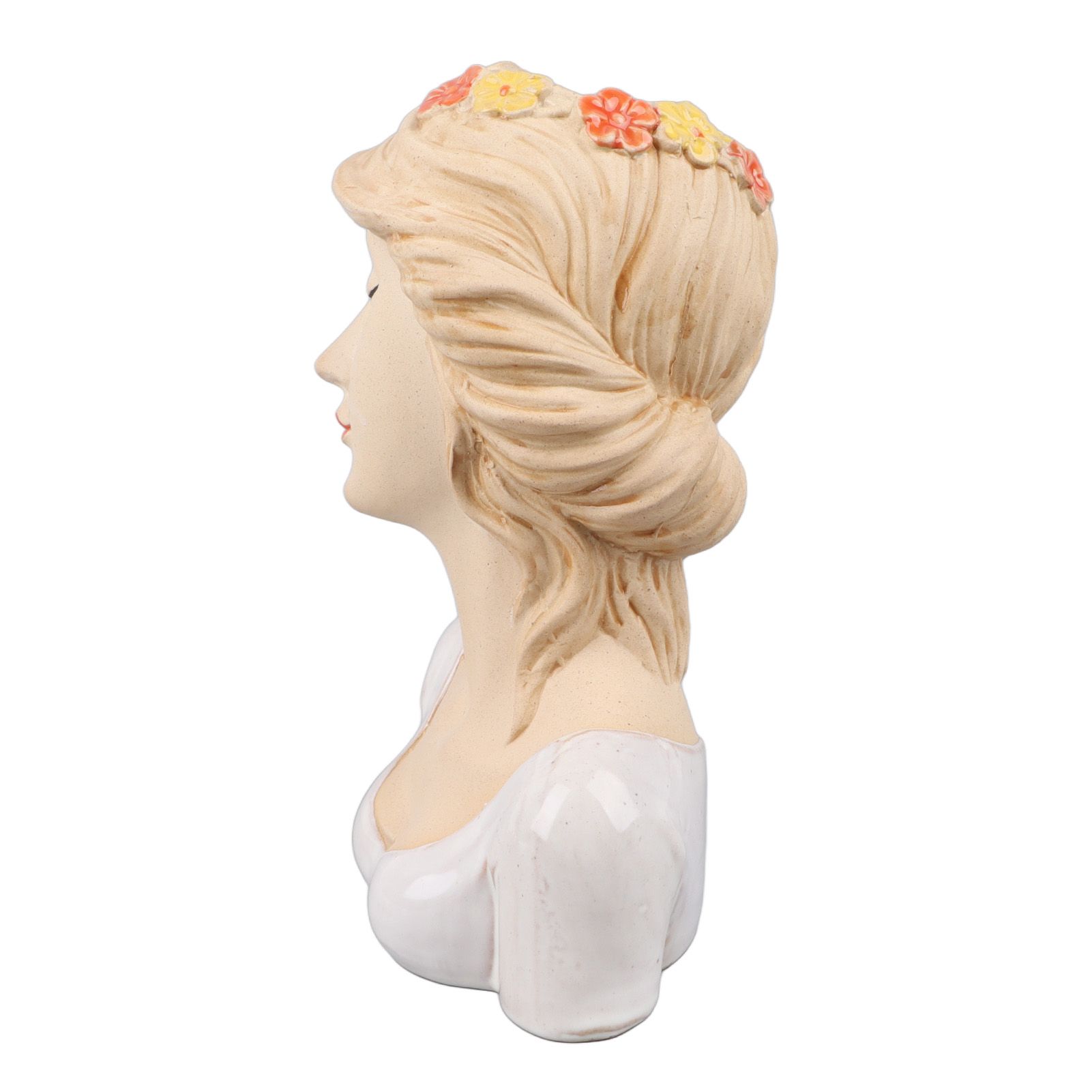 Modern Ceramic Face Vases Decorative Modern Style Shy Girl Flower Lady Head view 6