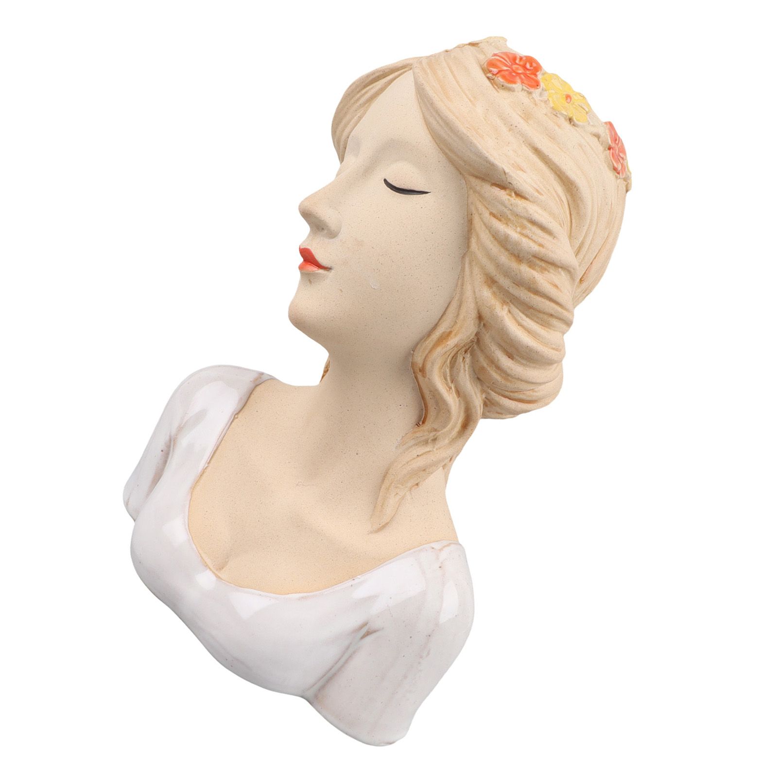 Modern Ceramic Face Vases Decorative Modern Style Shy Girl Flower Lady Head view 8