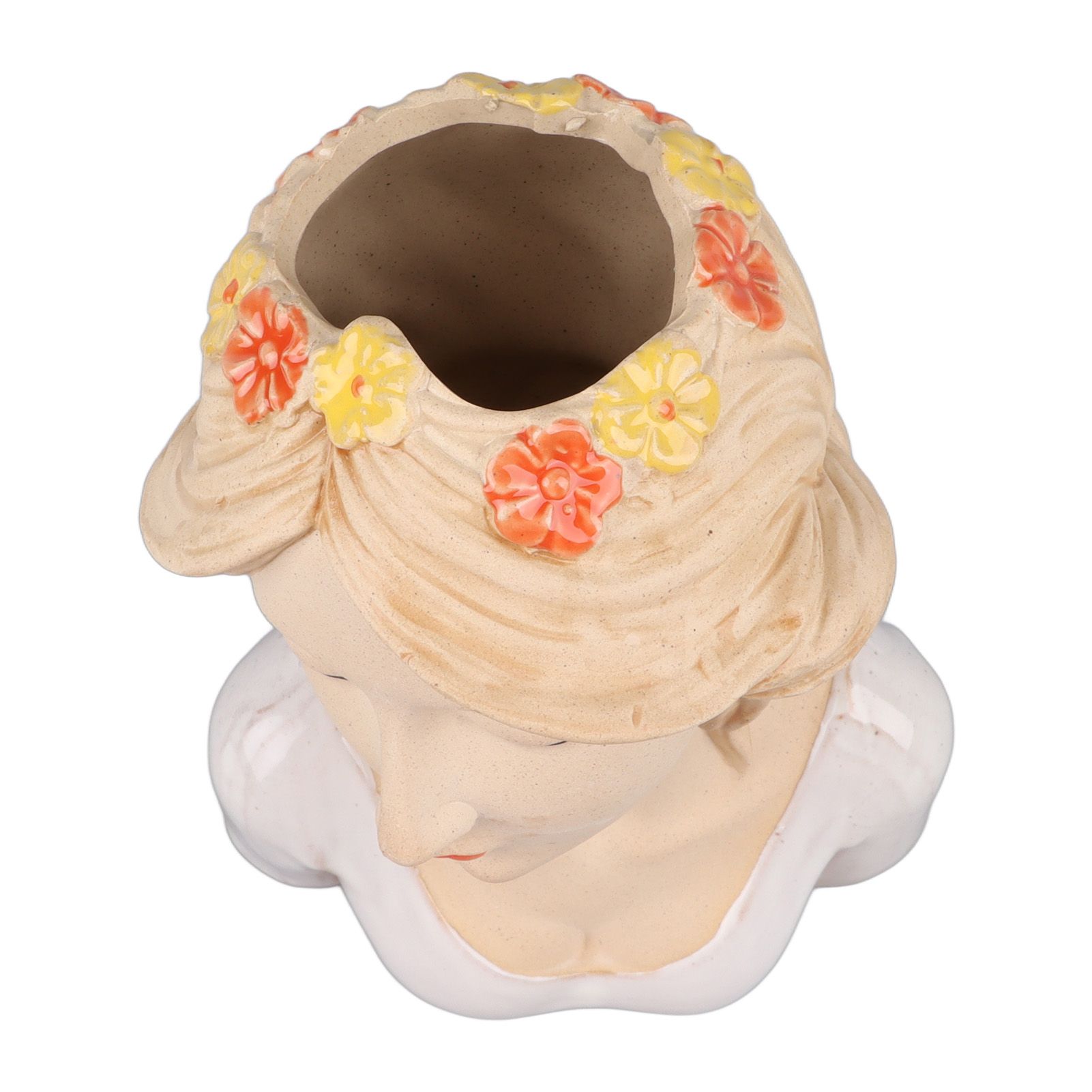 Modern Ceramic Face Vases Decorative Modern Style Shy Girl Flower Lady Head view 10