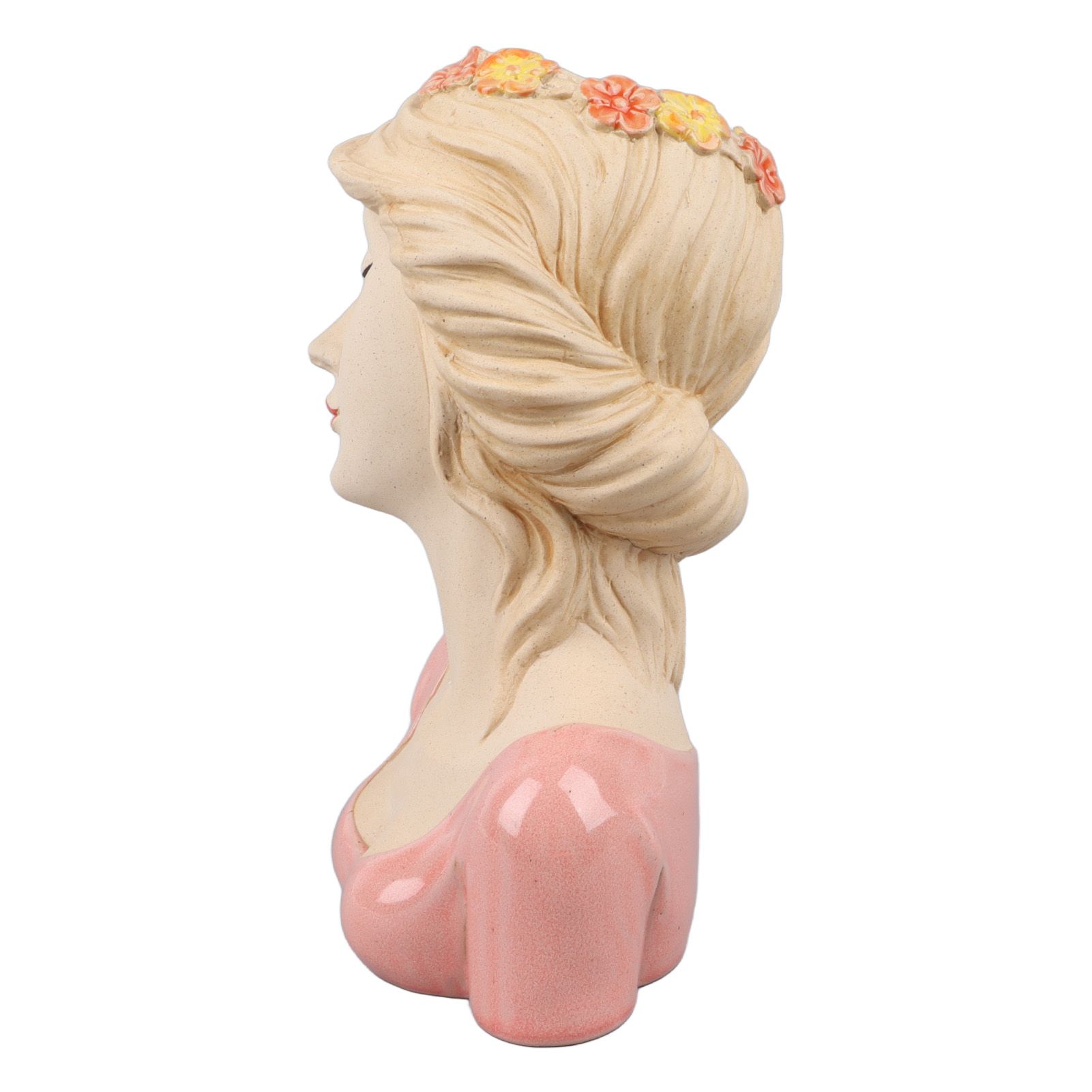 Modern Ceramic Face Vases Decorative Modern Style Shy Girl Flower Lady Head view 6