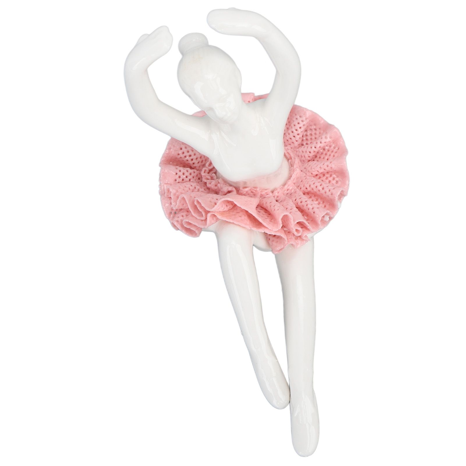 Ballet Dancer Statue Pink Ballerina Figure Ceramic Figure Decor for Table view 4