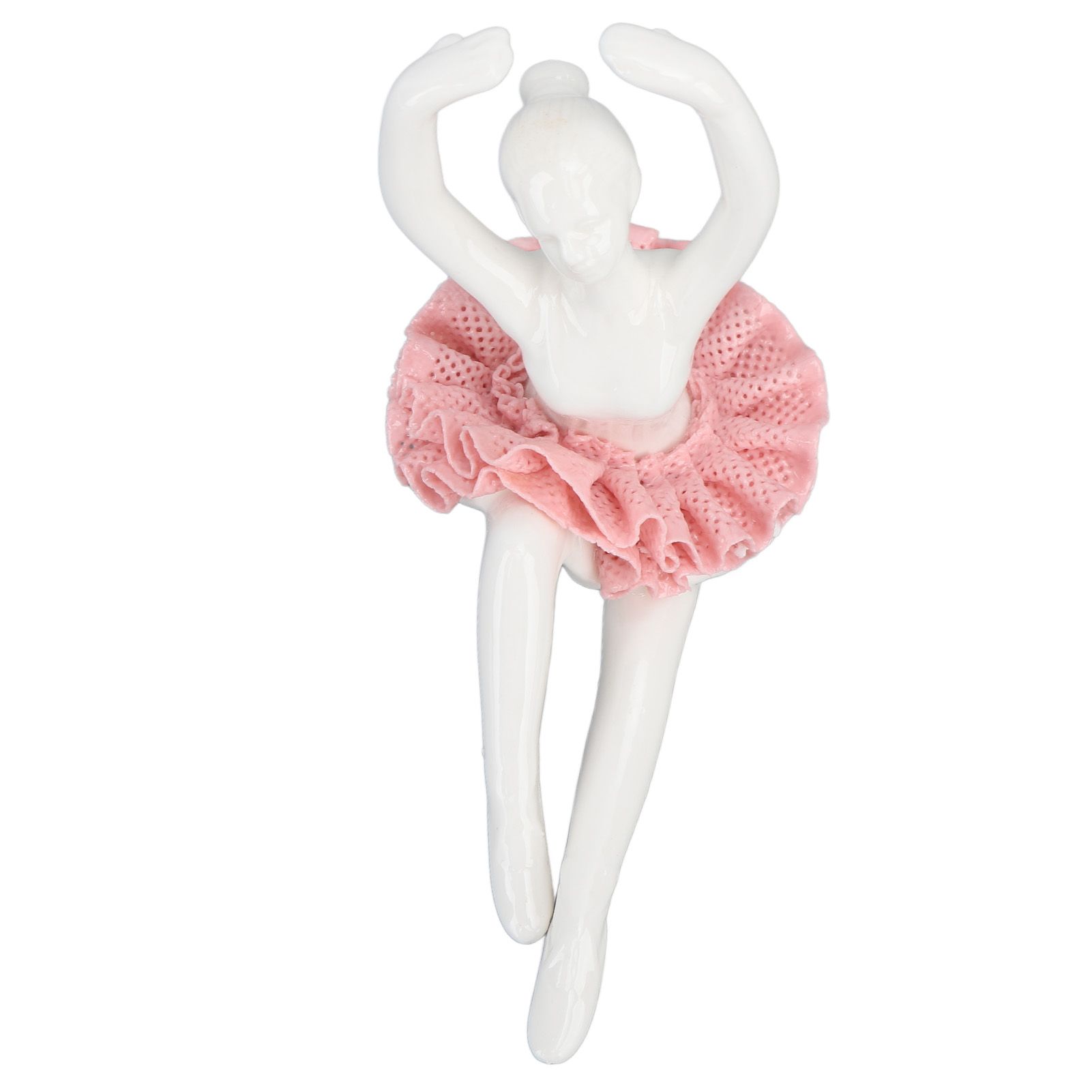 Ballet Dancer Statue Pink Ballerina Figure Ceramic Figure Decor for Table view 5