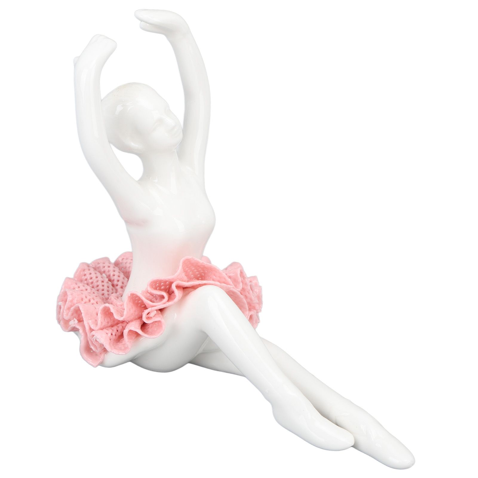 Ballet Dancer Statue Pink Ballerina Figure Ceramic Figure Decor for Table view 6