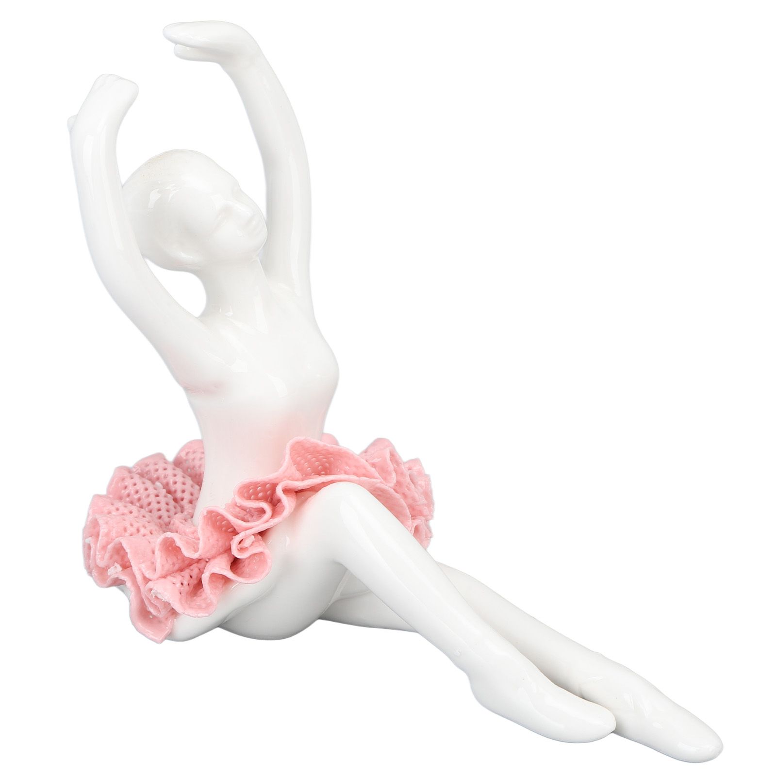 Ballet Dancer Statue Pink Ballerina Figure Ceramic Figure Decor for Table view 9