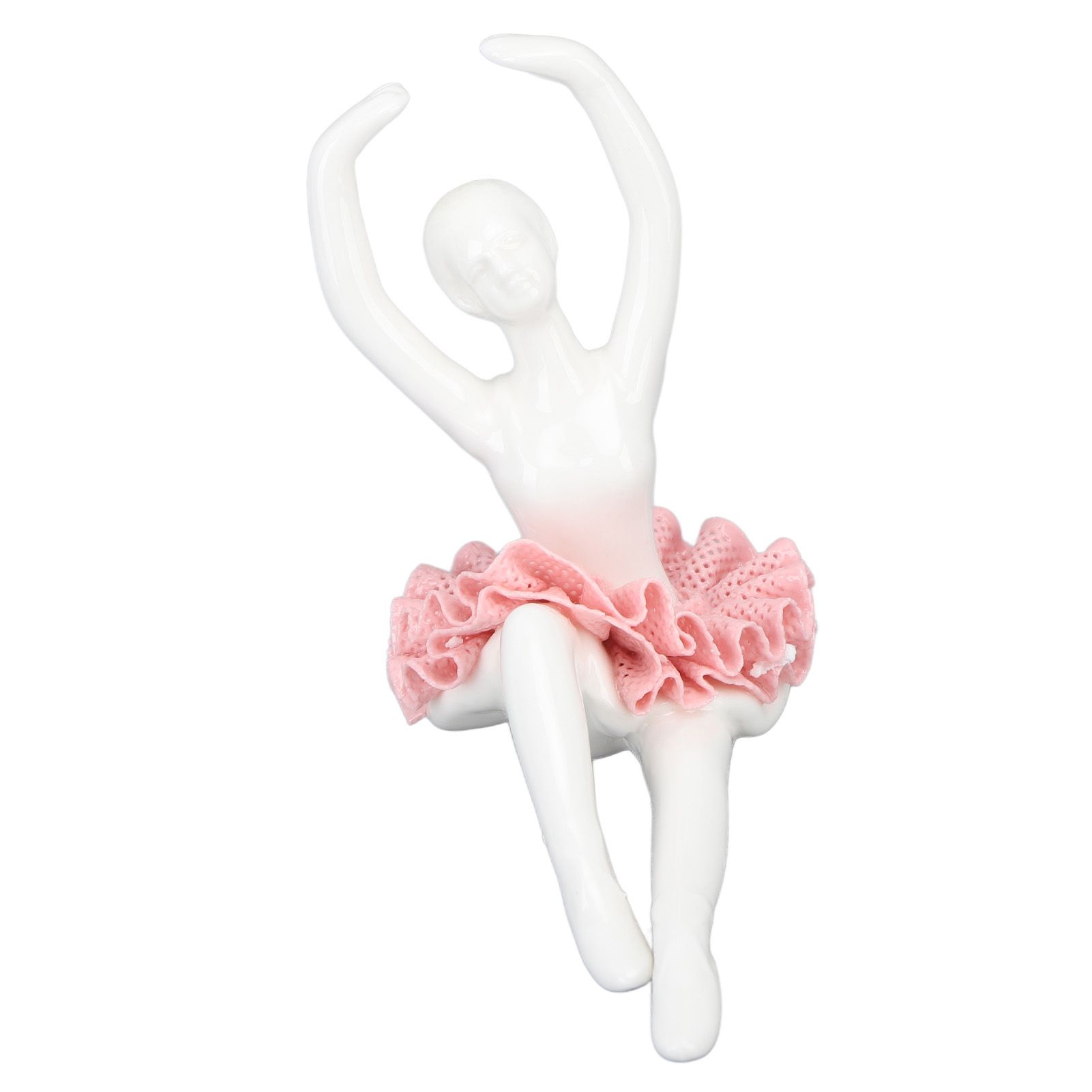 Ballet Dancer Statue Pink Ballerina Figure Ceramic Figure Decor for Table view 10