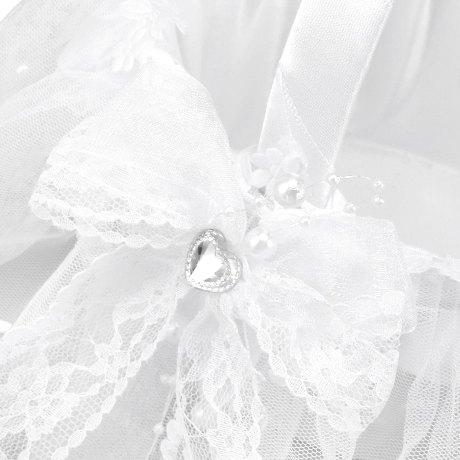 Wedding Flower Girl Basket White Lace Classic Gift Ceremony Supplies for Rose view 13