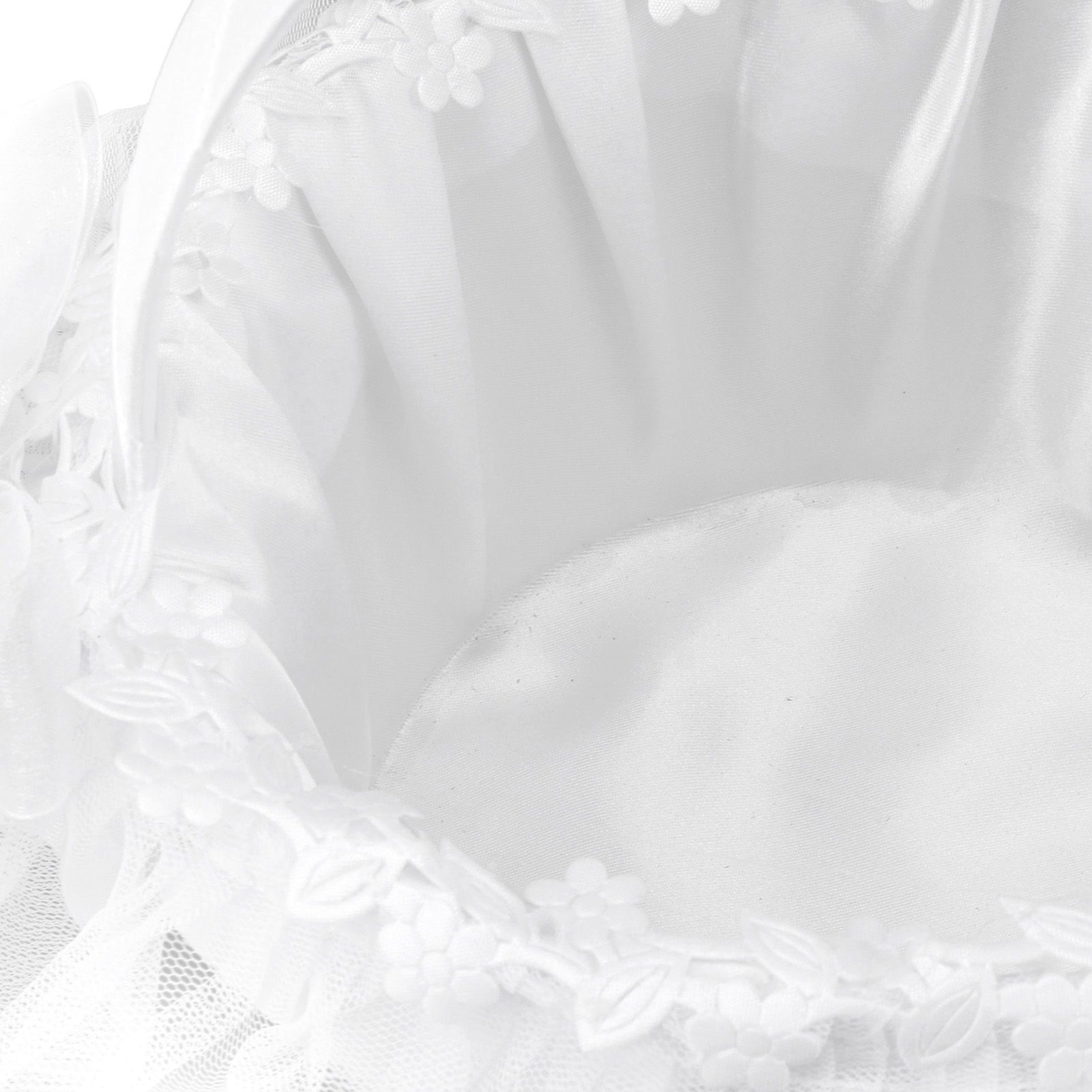 Wedding Flower Girl Basket White Lace Classic Gift Ceremony Supplies for Rose view 14