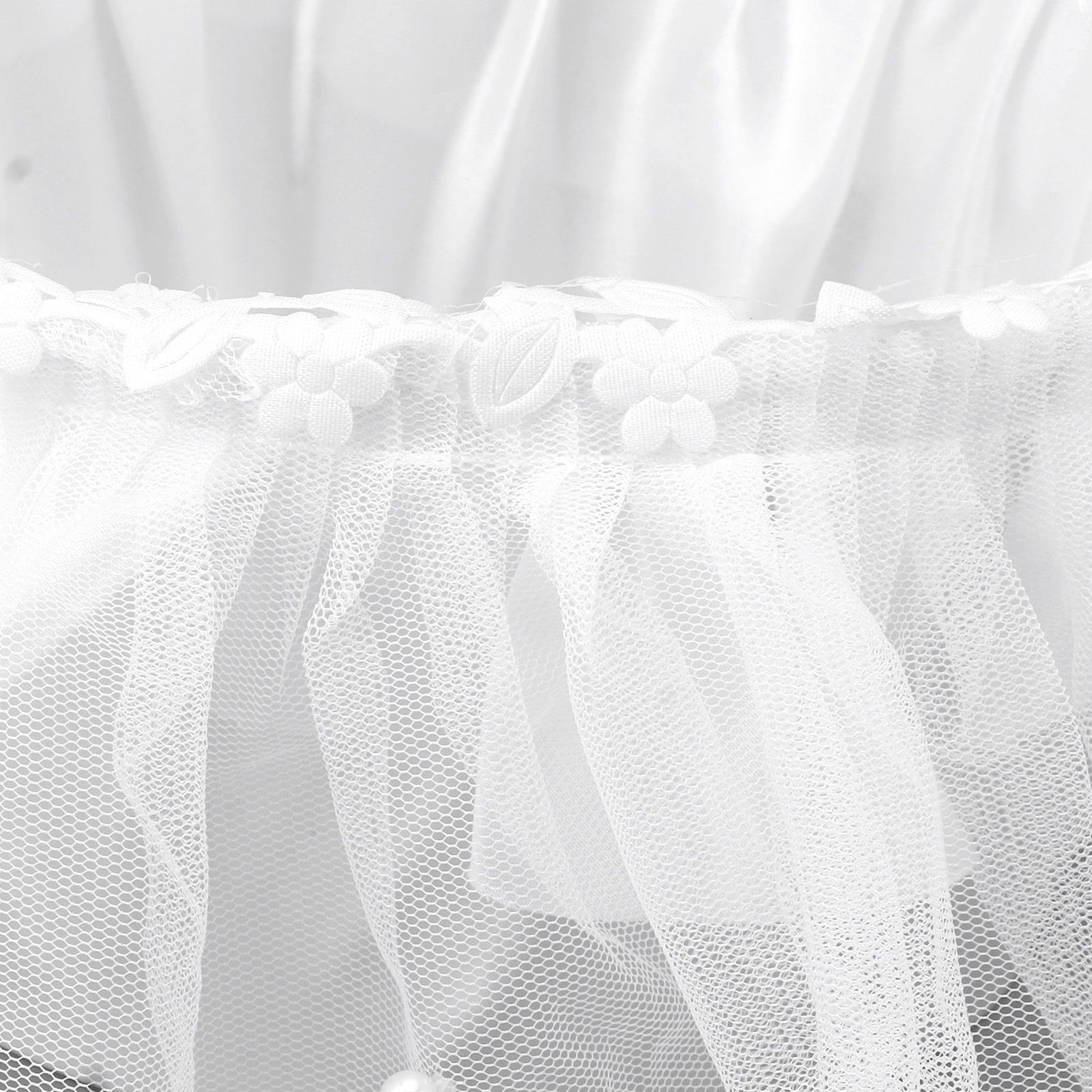 Wedding Flower Girl Basket White Lace Classic Gift Ceremony Supplies for Rose view 15