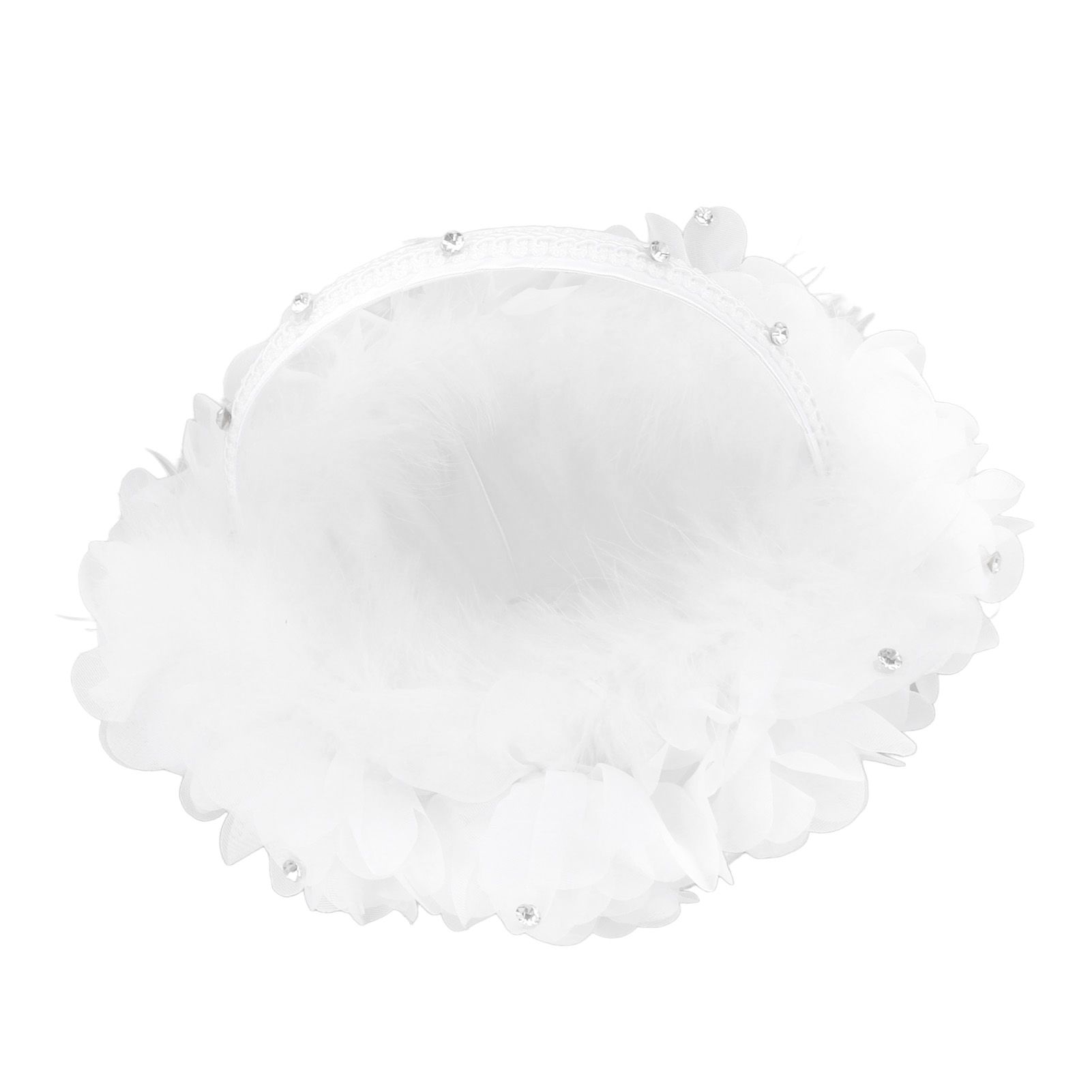 White Flower Girl Basket Petal Beads Decoration Handheld Bridesmaid Scattering view 4