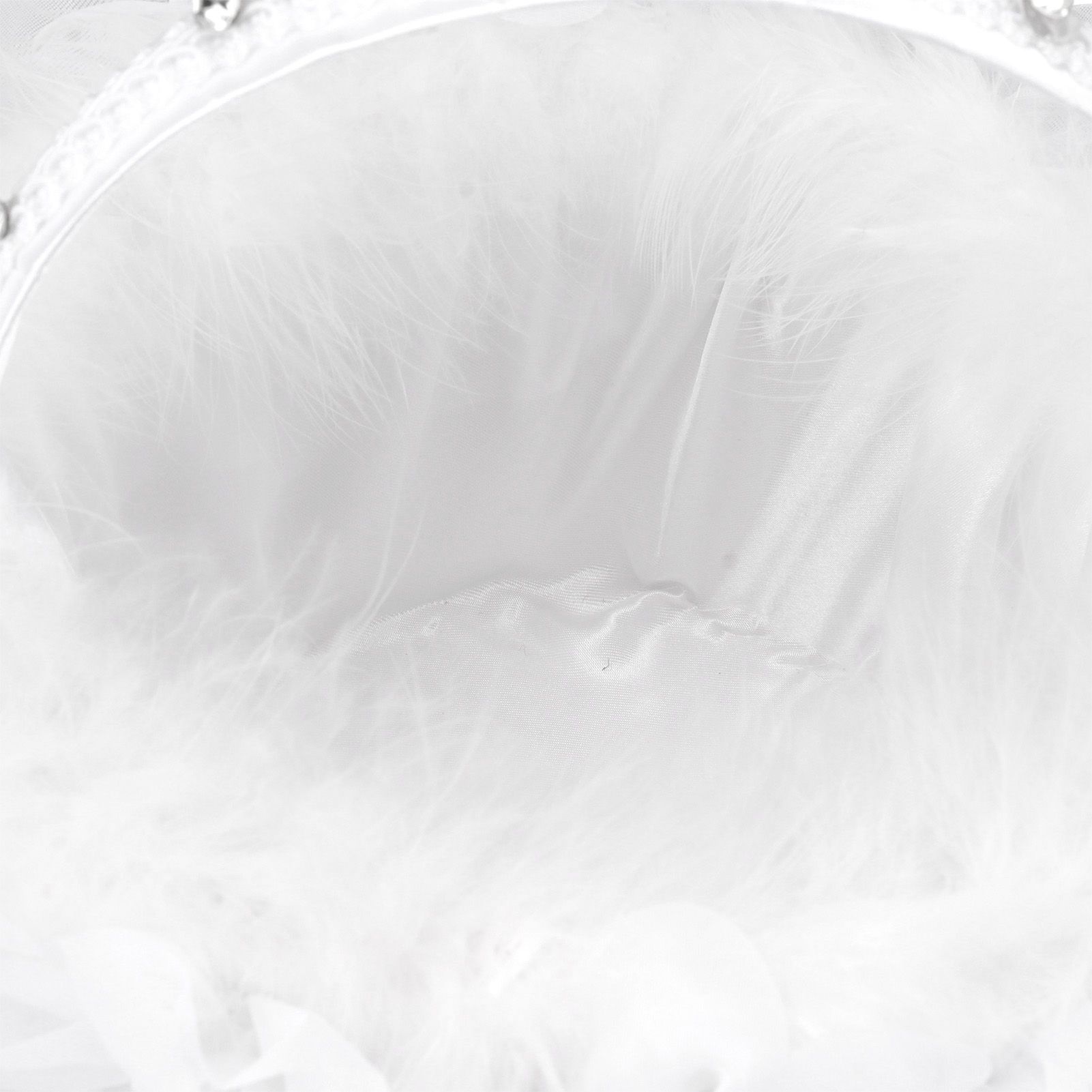 White Flower Girl Basket Petal Beads Decoration Handheld Bridesmaid Scattering view 13