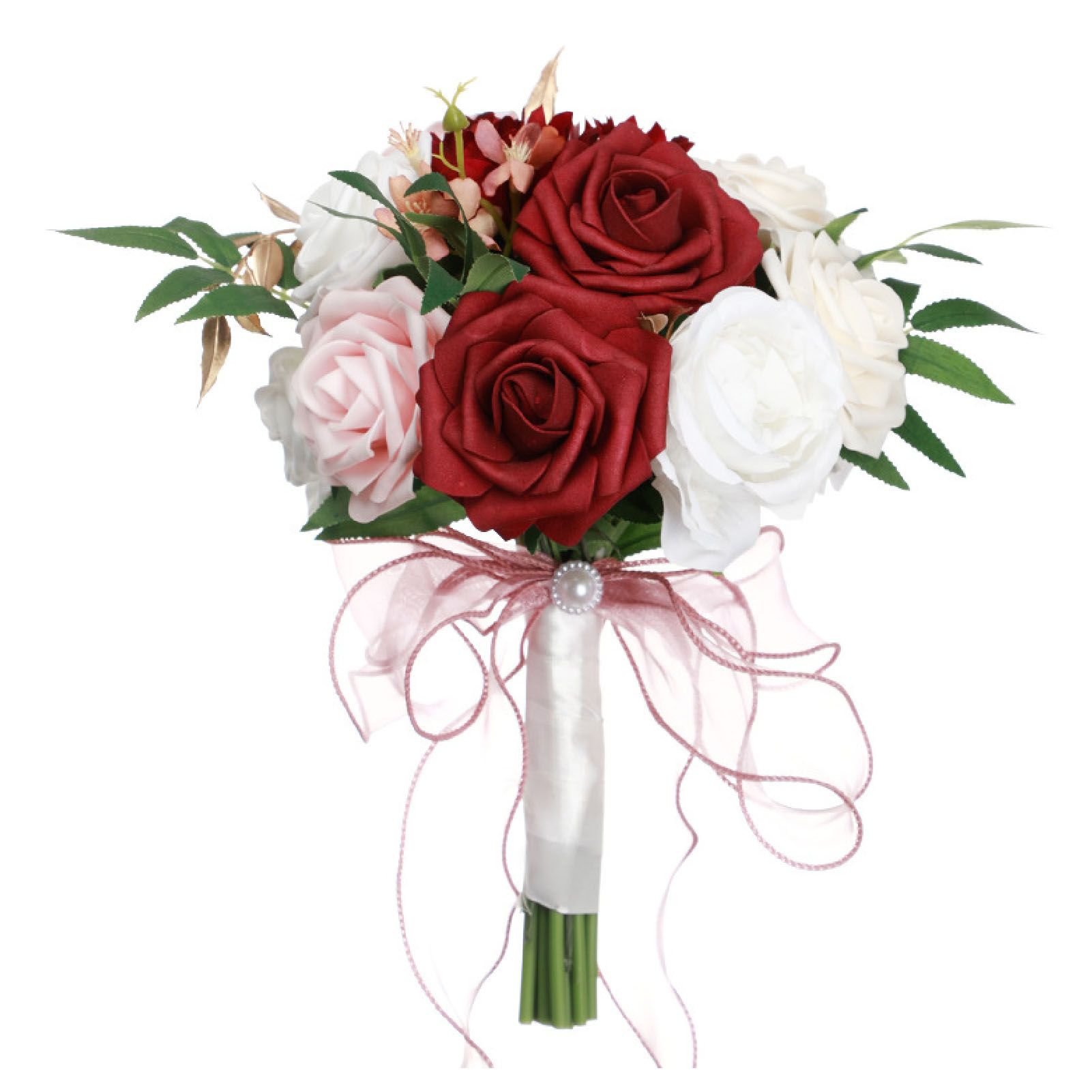Wedding Bouquets Silk Plastic Realistic Romantic Hand Bouquet for Valentine's view 5