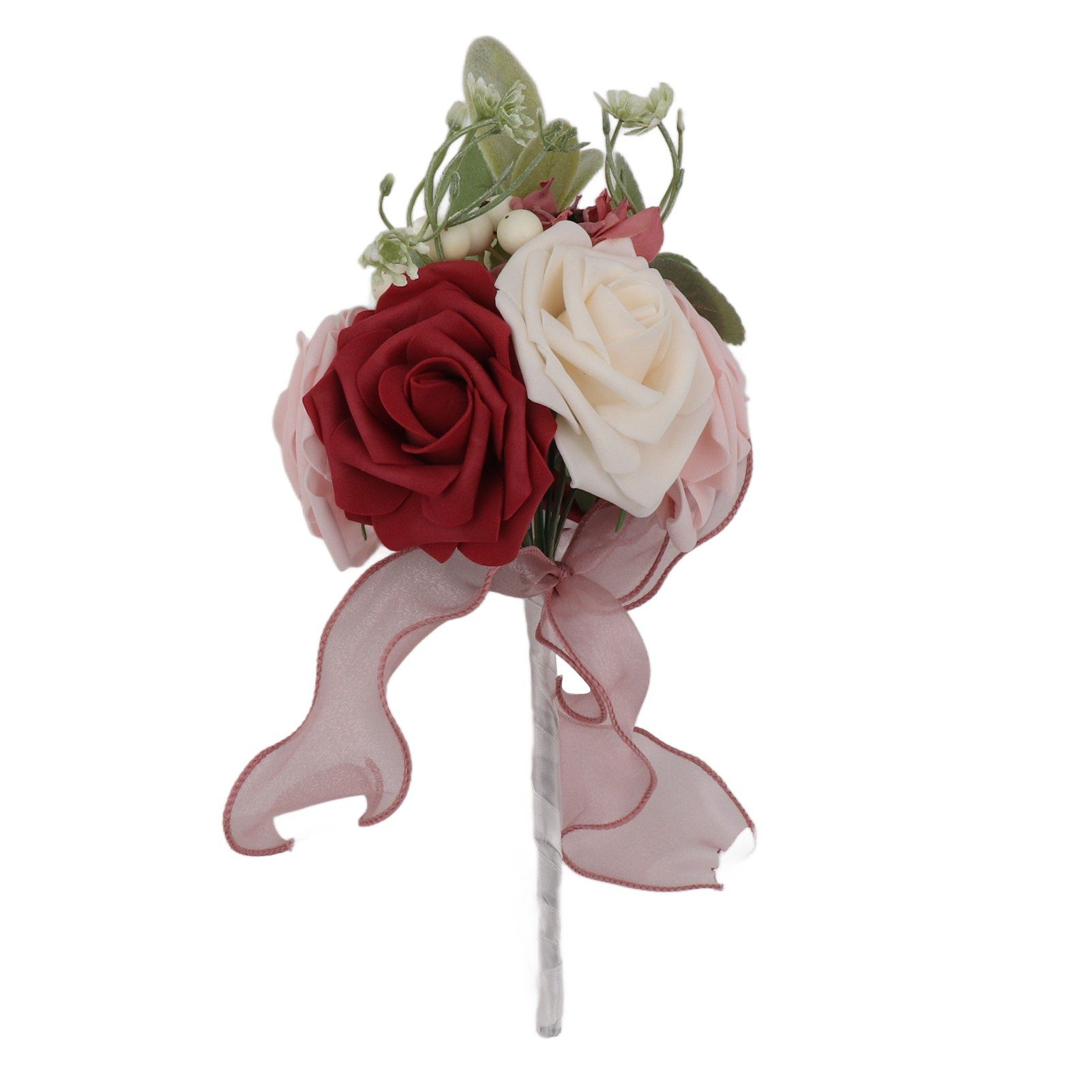 Romantic Rose Bridal Wedding Bouquet Artificial Silk Flowers Fake Flowers view 3
