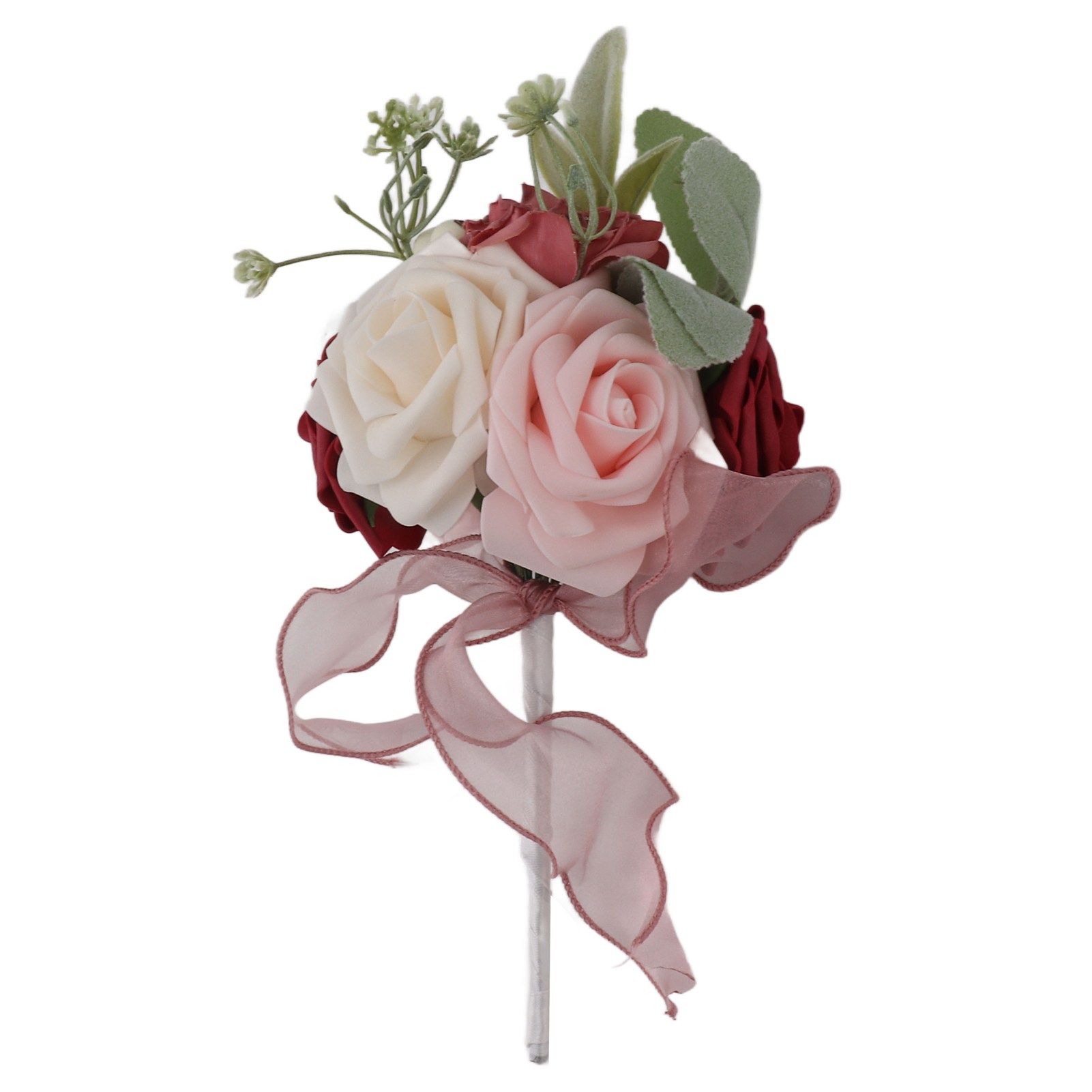 Romantic Rose Bridal Wedding Bouquet Artificial Silk Flowers Fake Flowers view 4