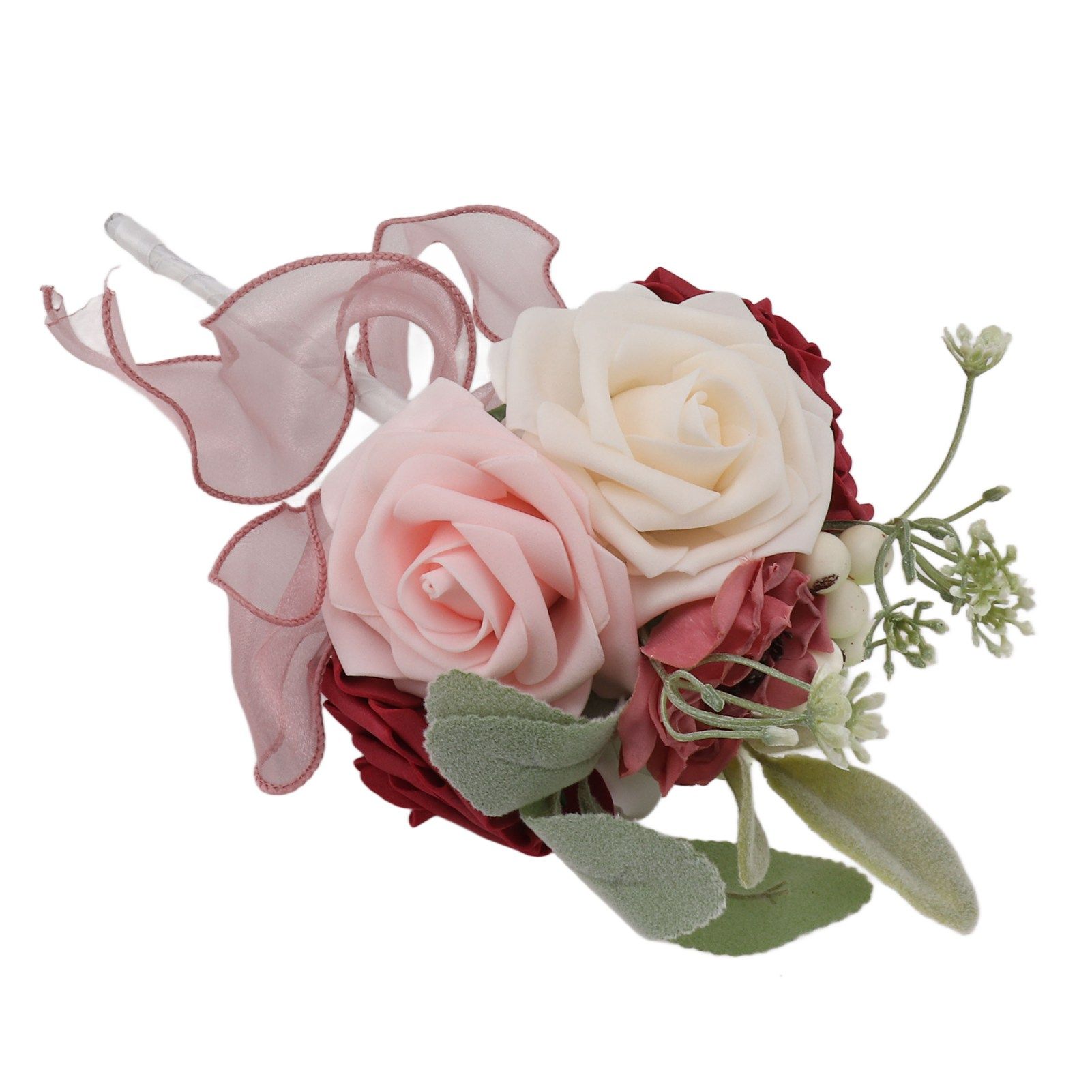 Romantic Rose Bridal Wedding Bouquet Artificial Silk Flowers Fake Flowers view 6