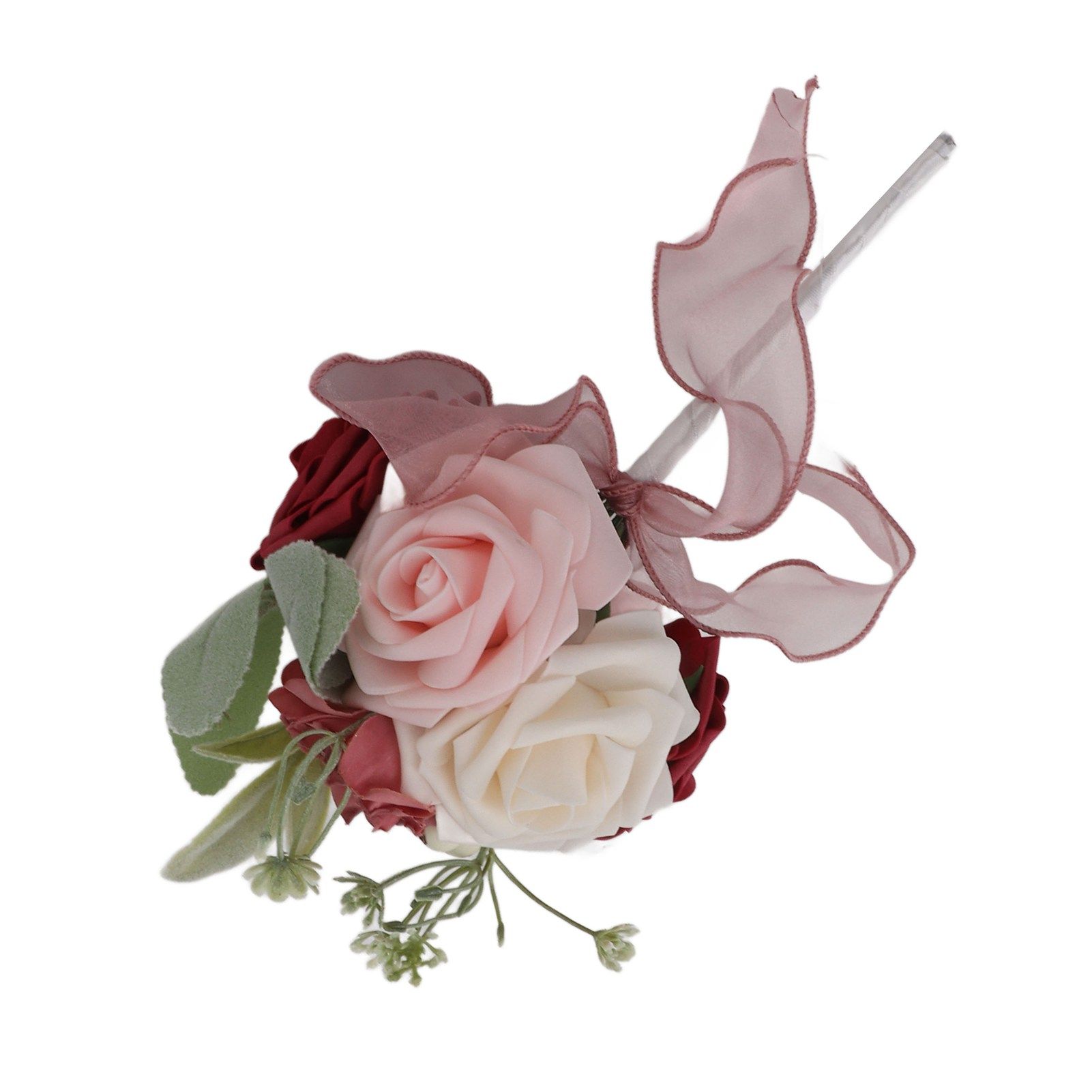 Romantic Rose Bridal Wedding Bouquet Artificial Silk Flowers Fake Flowers view 8