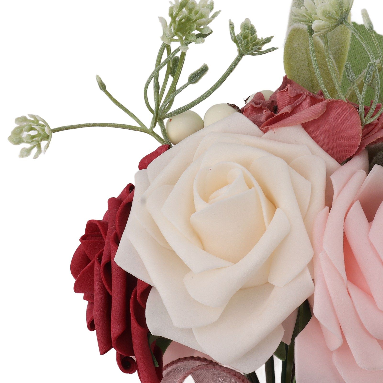 Romantic Rose Bridal Wedding Bouquet Artificial Silk Flowers Fake Flowers view 15