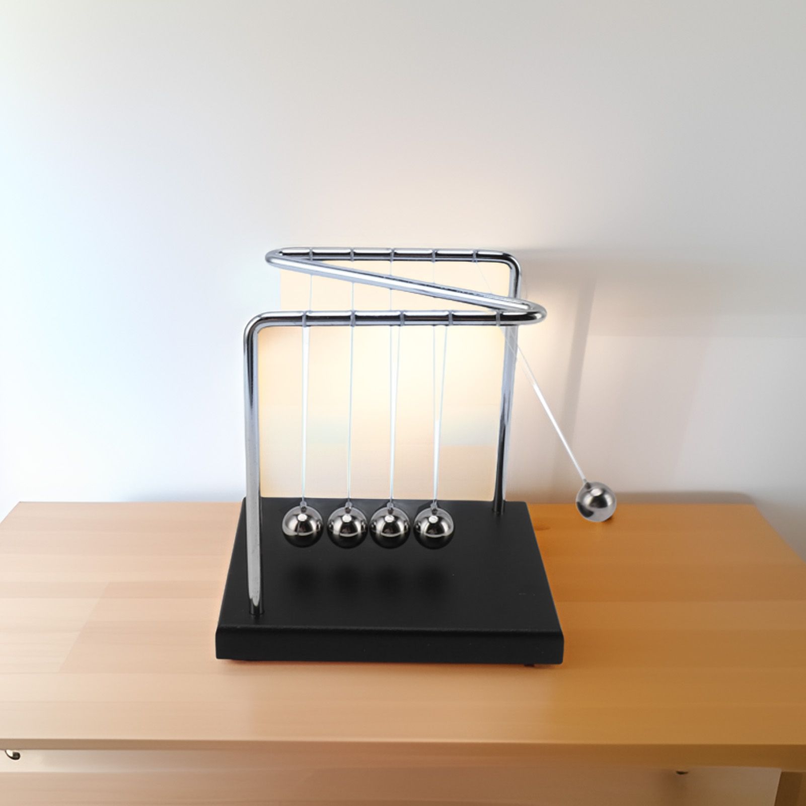 Balance Steel Swing Balls Z Shape N Shape Wooden Base Pendulum Ball for Home view 11