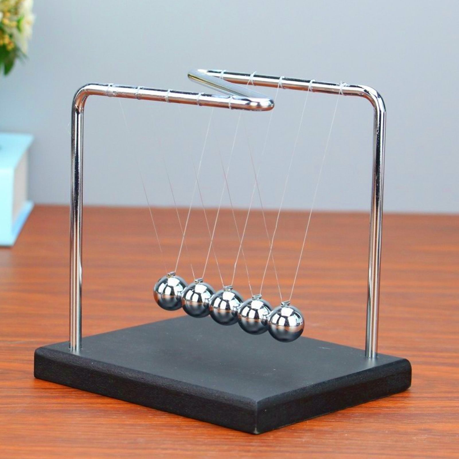 Balance Steel Swing Balls Z Shape N Shape Wooden Base Pendulum Ball for Home view 12