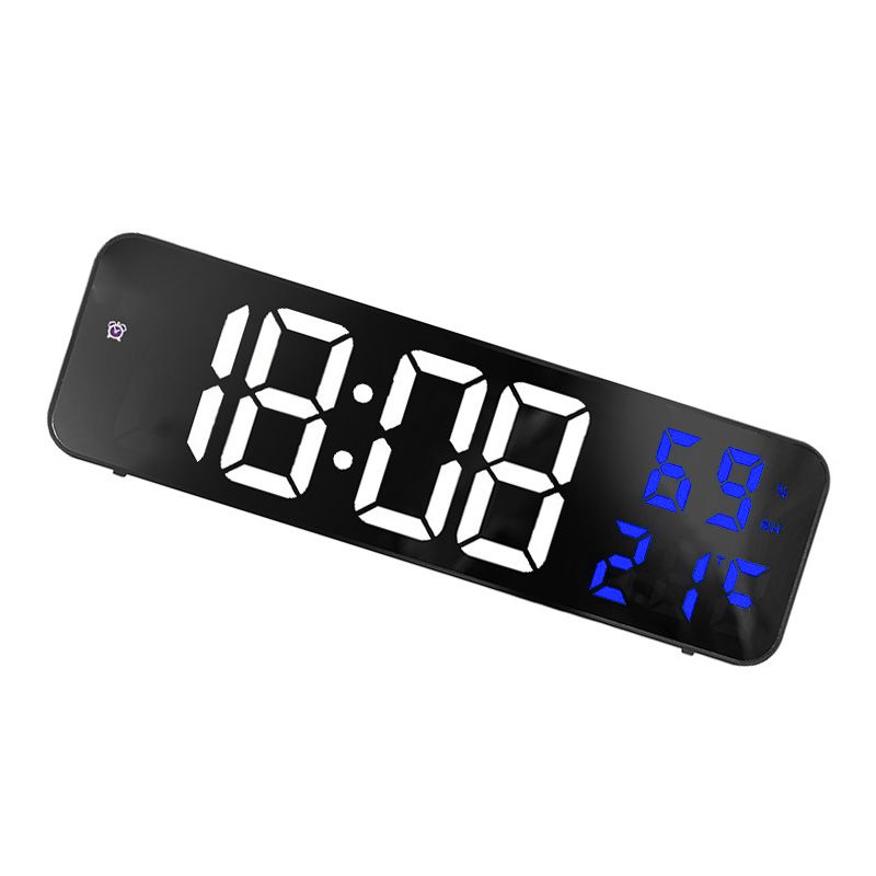 Mirror Large Digital LED Clock Home Electronic Alarm Clock Large Screen Plug view 3