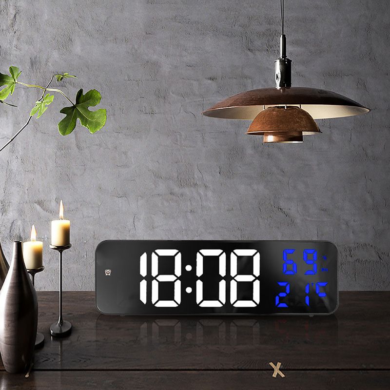 Mirror Large Digital LED Clock Home Electronic Alarm Clock Large Screen Plug view 6