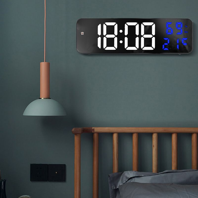 Mirror Large Digital LED Clock Home Electronic Alarm Clock Large Screen Plug view 9