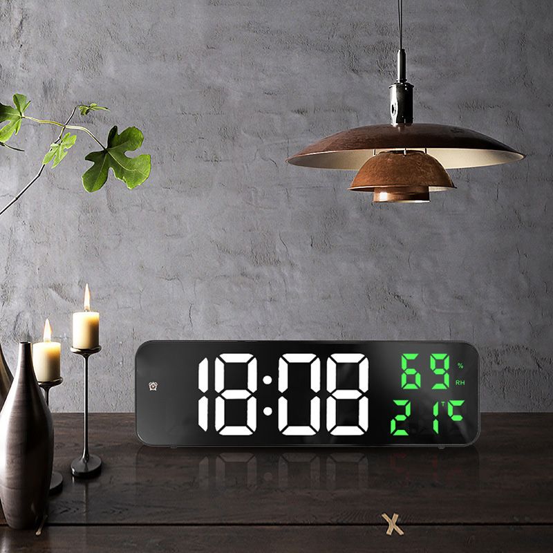 Mirror Large Digital LED Clock Home Electronic Alarm Clock Large Screen Plug view 6