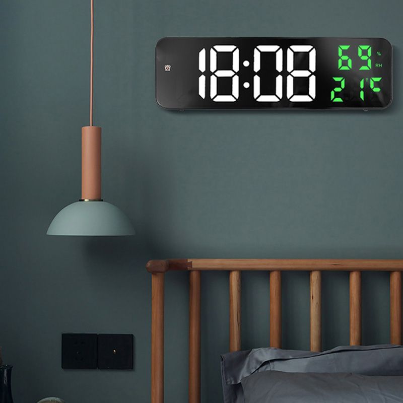 Mirror Large Digital LED Clock Home Electronic Alarm Clock Large Screen Plug view 9