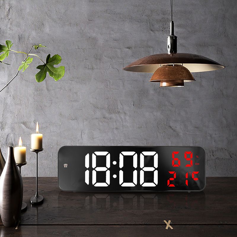 Mirror Large Digital LED Clock Home Electronic Alarm Clock Large Screen Plug view 6