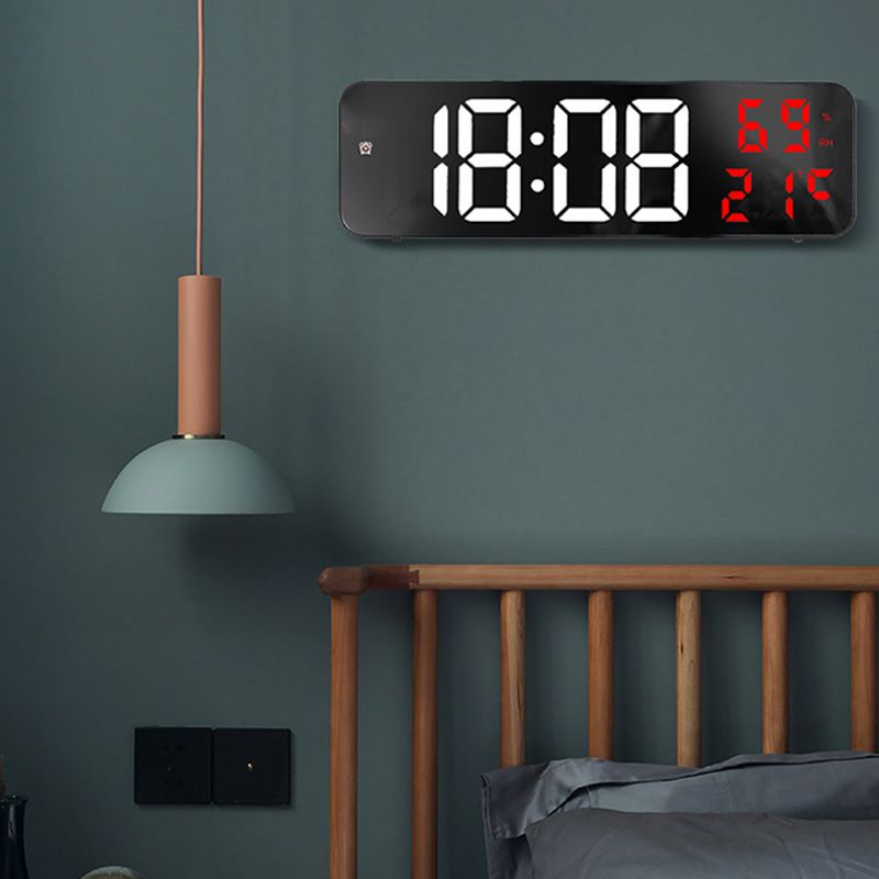 Mirror Large Digital LED Clock Home Electronic Alarm Clock Large Screen Plug view 9