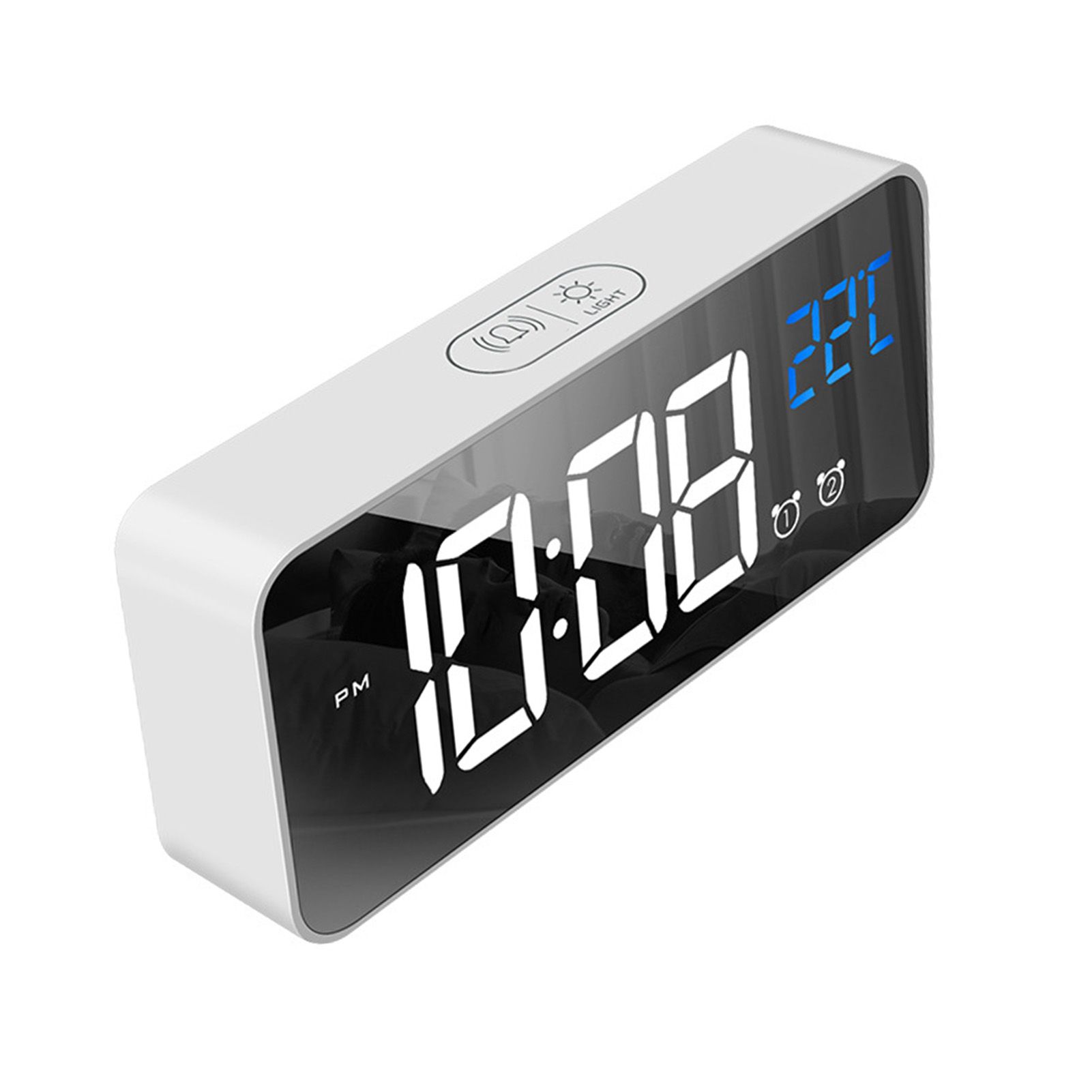LED Alarm Electric Clock Multifunctional Exquisite Mirrored Surface Silent view 2