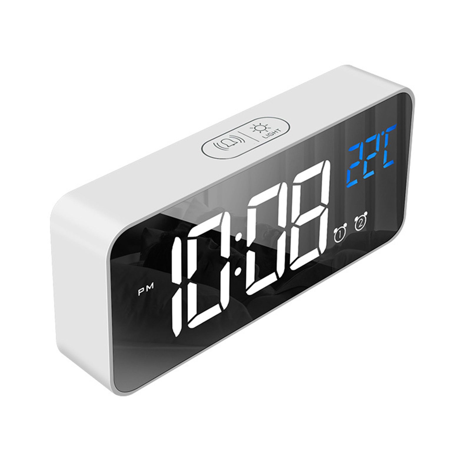 LED Alarm Electric Clock Multifunctional Exquisite Mirrored Surface Silent view 4