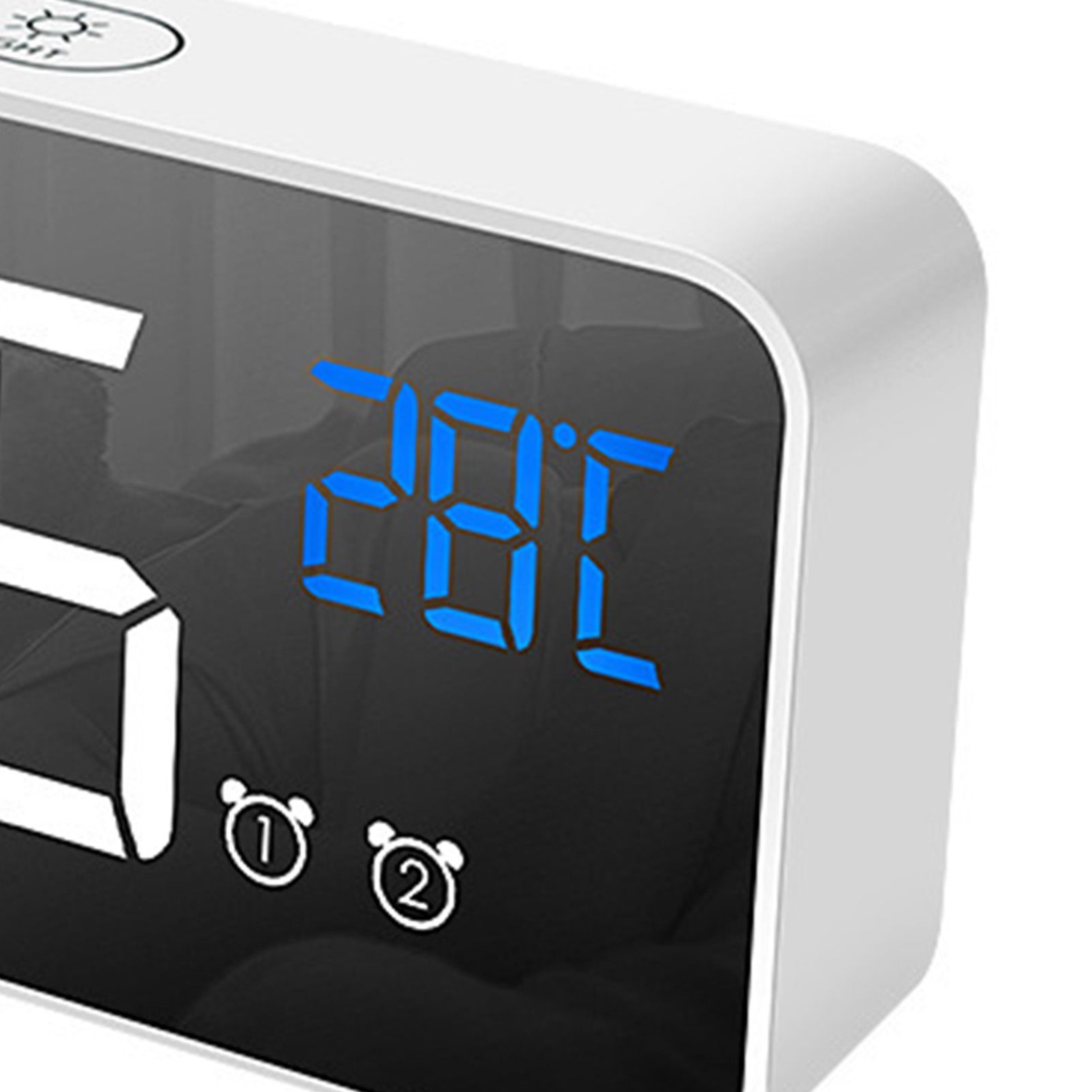 LED Alarm Electric Clock Multifunctional Exquisite Mirrored Surface Silent view 12