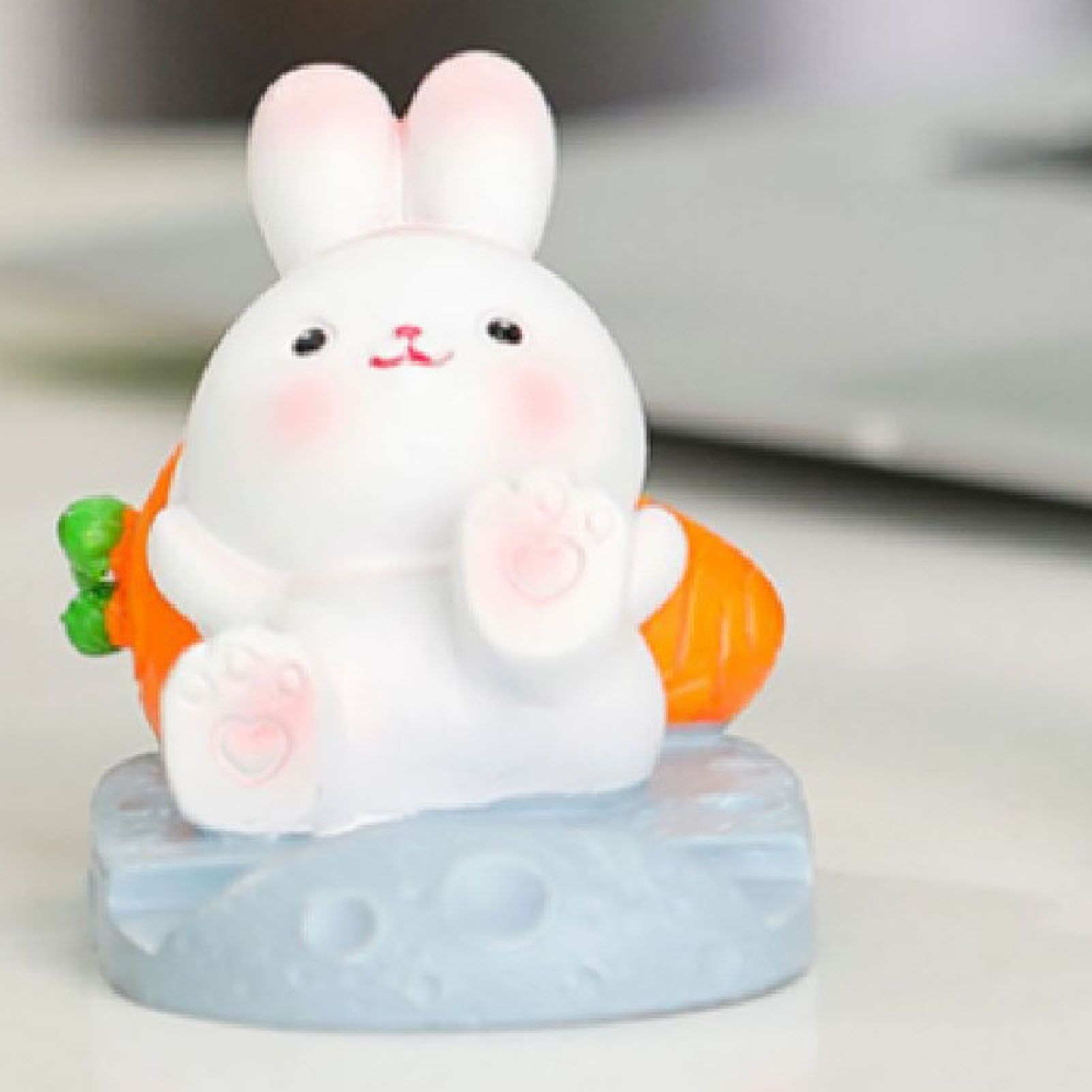 Cute Rabbit Cell Phone Stand Cartoon Resin Bunny Phone Holder Desk for Student view 8