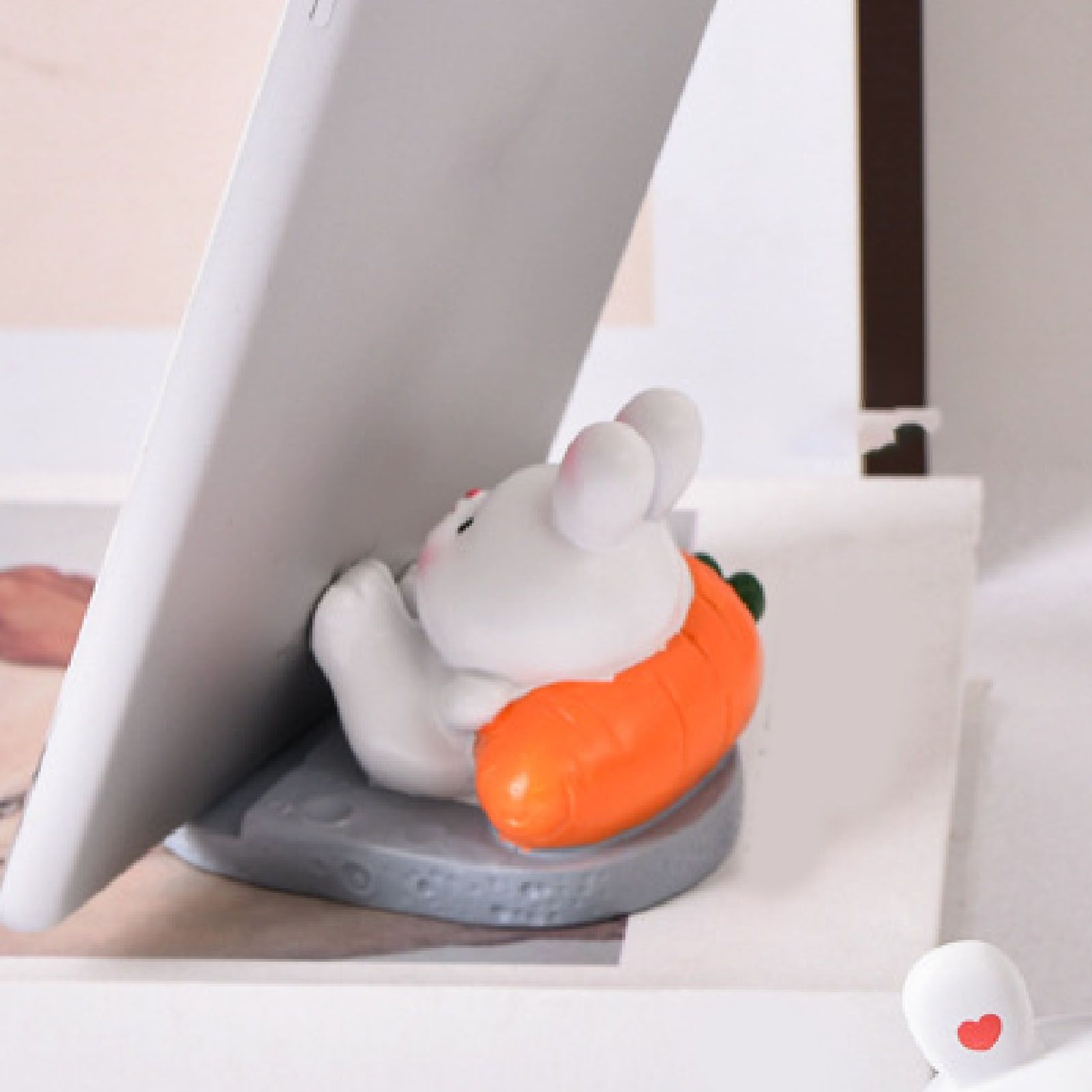 Cute Rabbit Cell Phone Stand Cartoon Resin Bunny Phone Holder Desk for Student view 10