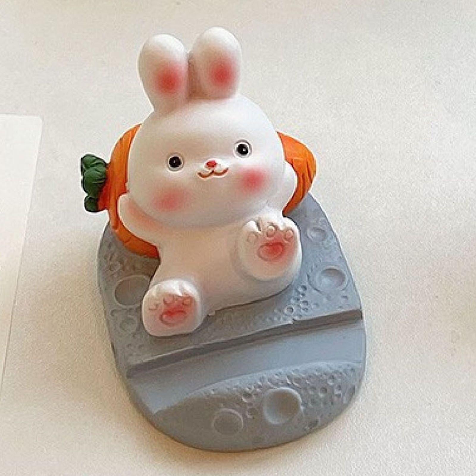 Cute Rabbit Cell Phone Stand Cartoon Resin Bunny Phone Holder Desk for Student view 11