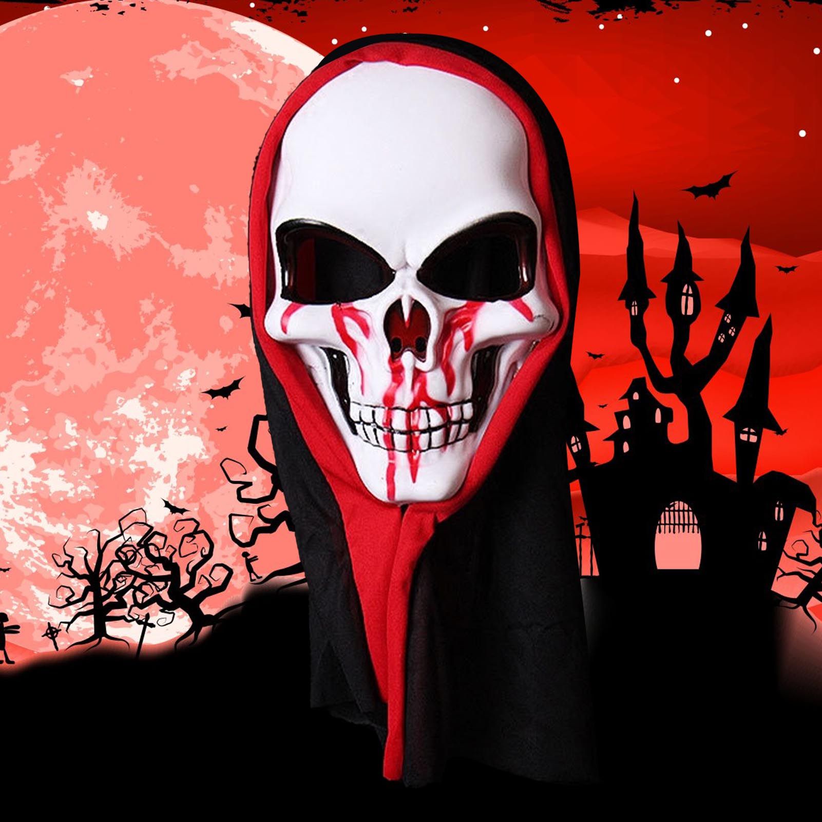 Skull Mask Skeleton Scary Ghost Death High Elastic Breathable Unisex Halloween view 5