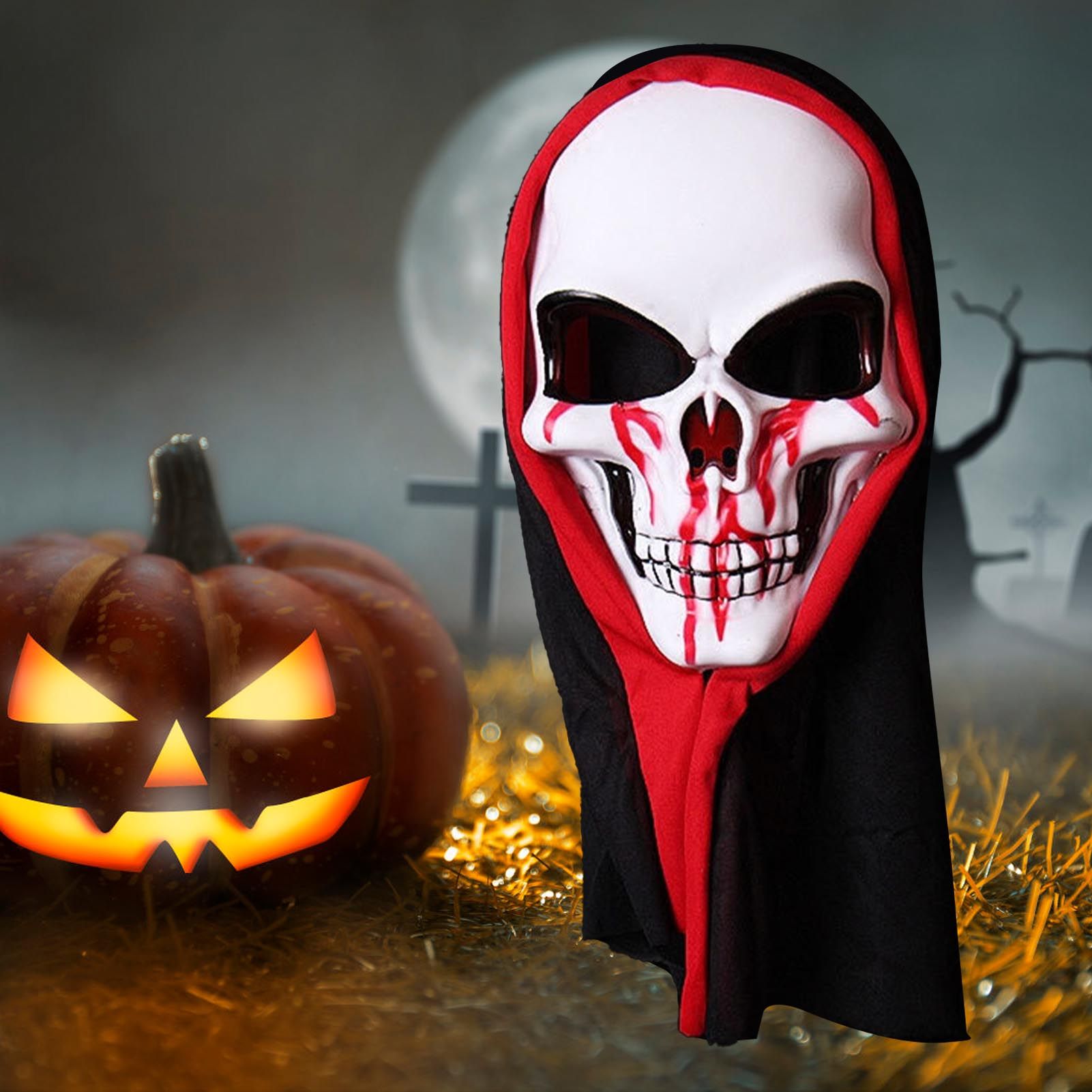 Skull Mask Skeleton Scary Ghost Death High Elastic Breathable Unisex Halloween view 11