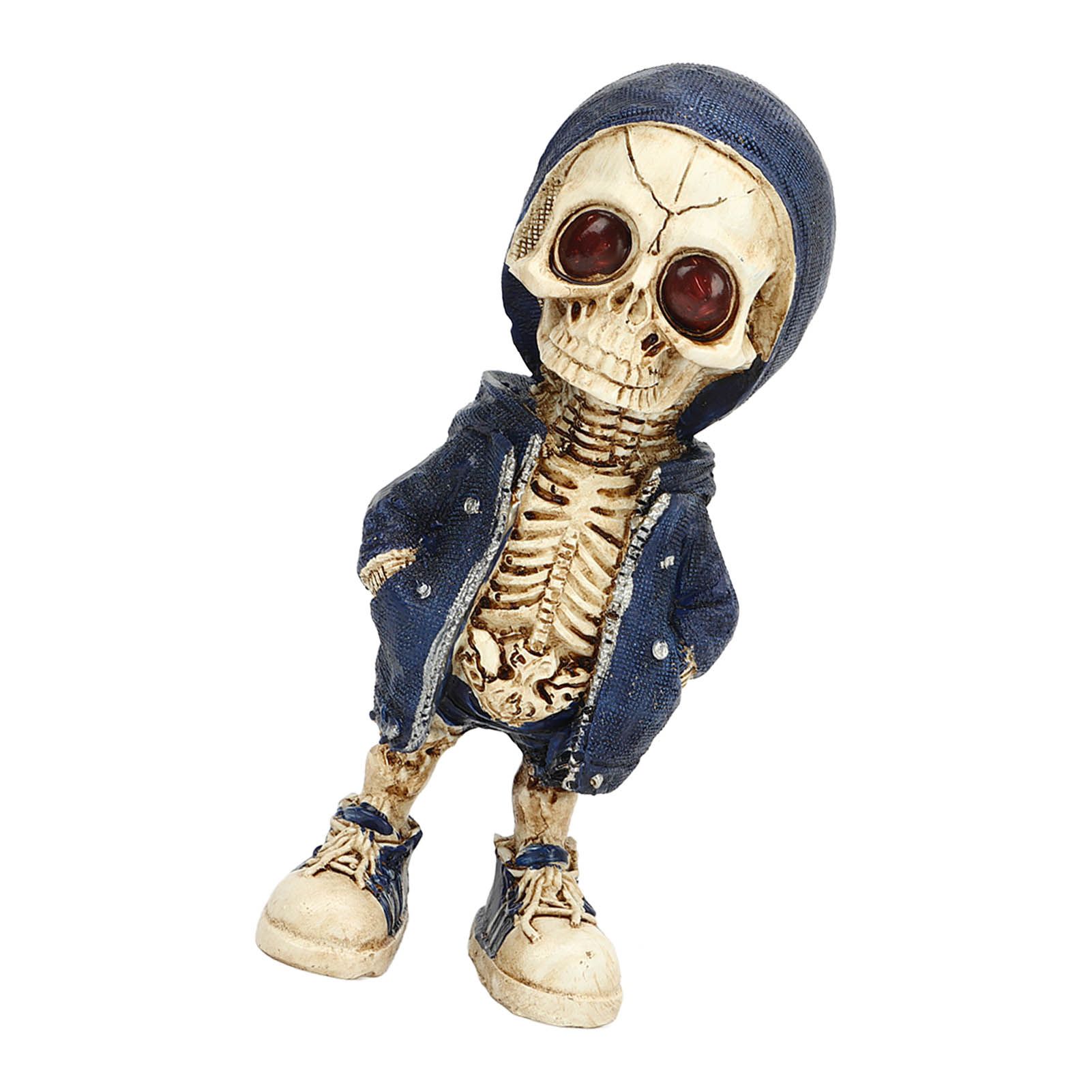 Skeleton Figurines Cool Exquisite Resin Skeleton Statue for Home Party Desk view 6