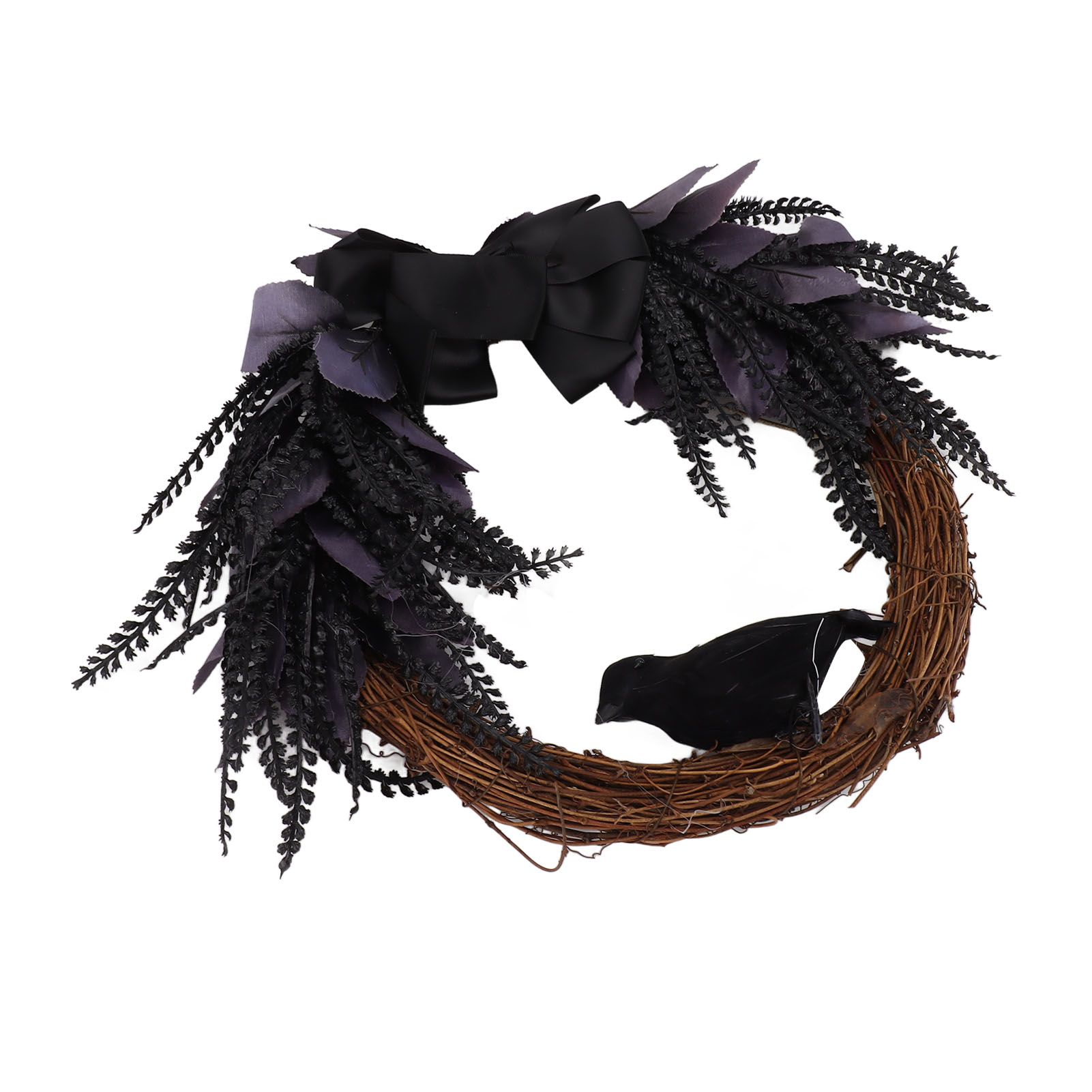 Halloween Wreath Bowknot Crow Garland Decoration Home Door Hallway Hanging Wreath view 4