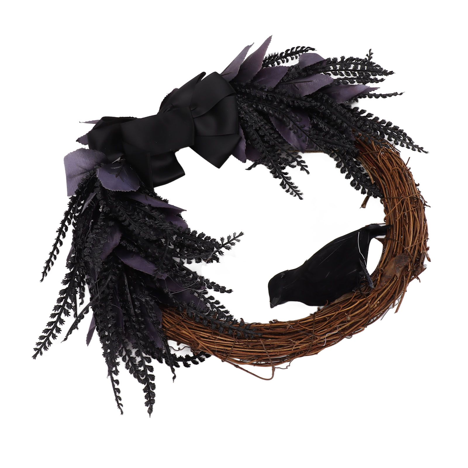 Halloween Wreath Bowknot Crow Garland Decoration Home Door Hallway Hanging Wreath view 5