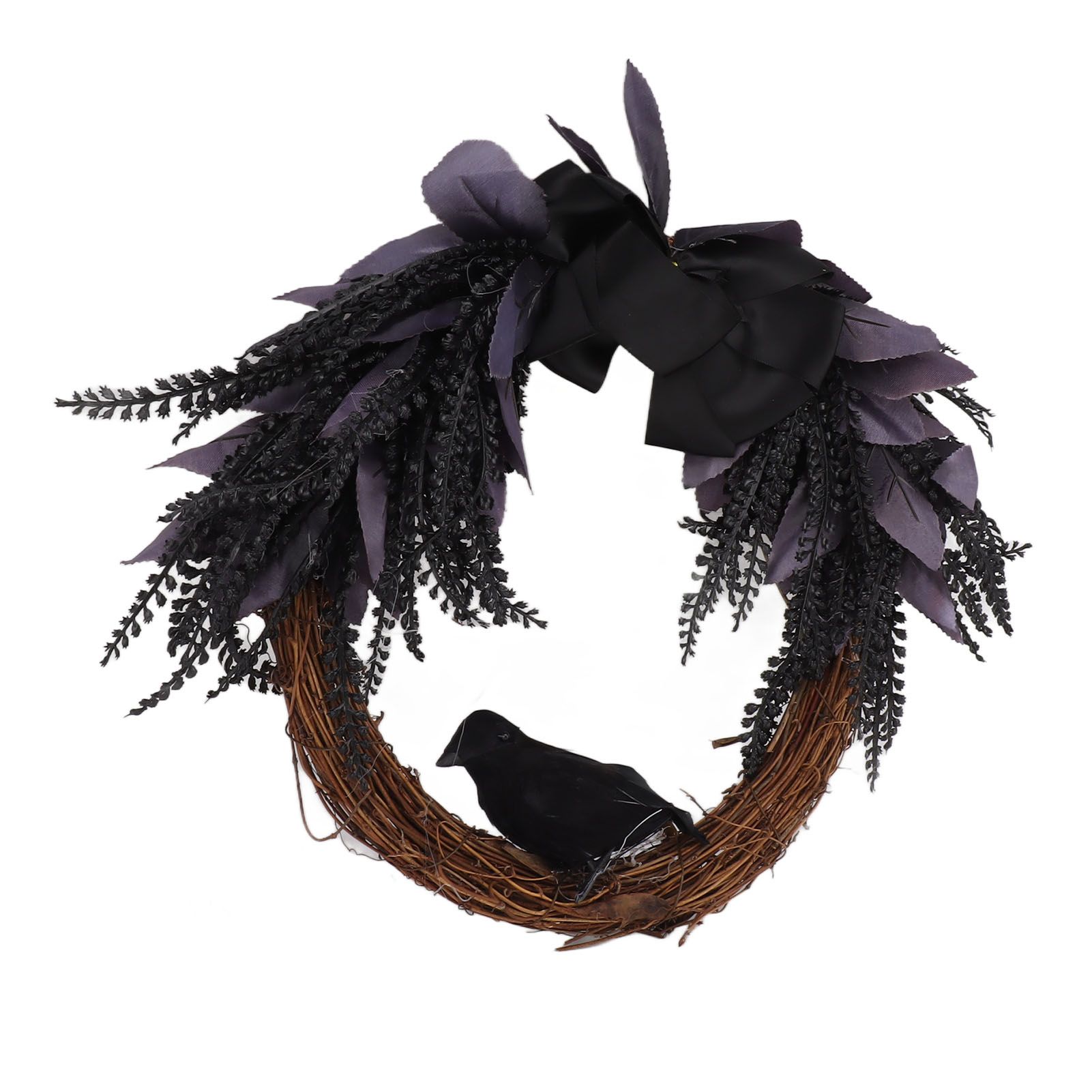 Halloween Wreath Bowknot Crow Garland Decoration Home Door Hallway Hanging Wreath view 7