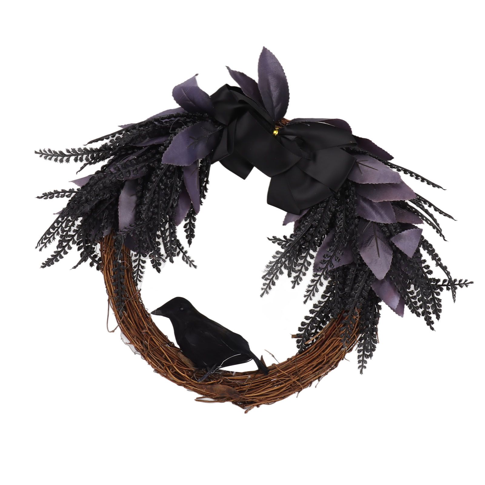 Halloween Wreath Bowknot Crow Garland Decoration Home Door Hallway Hanging Wreath view 8