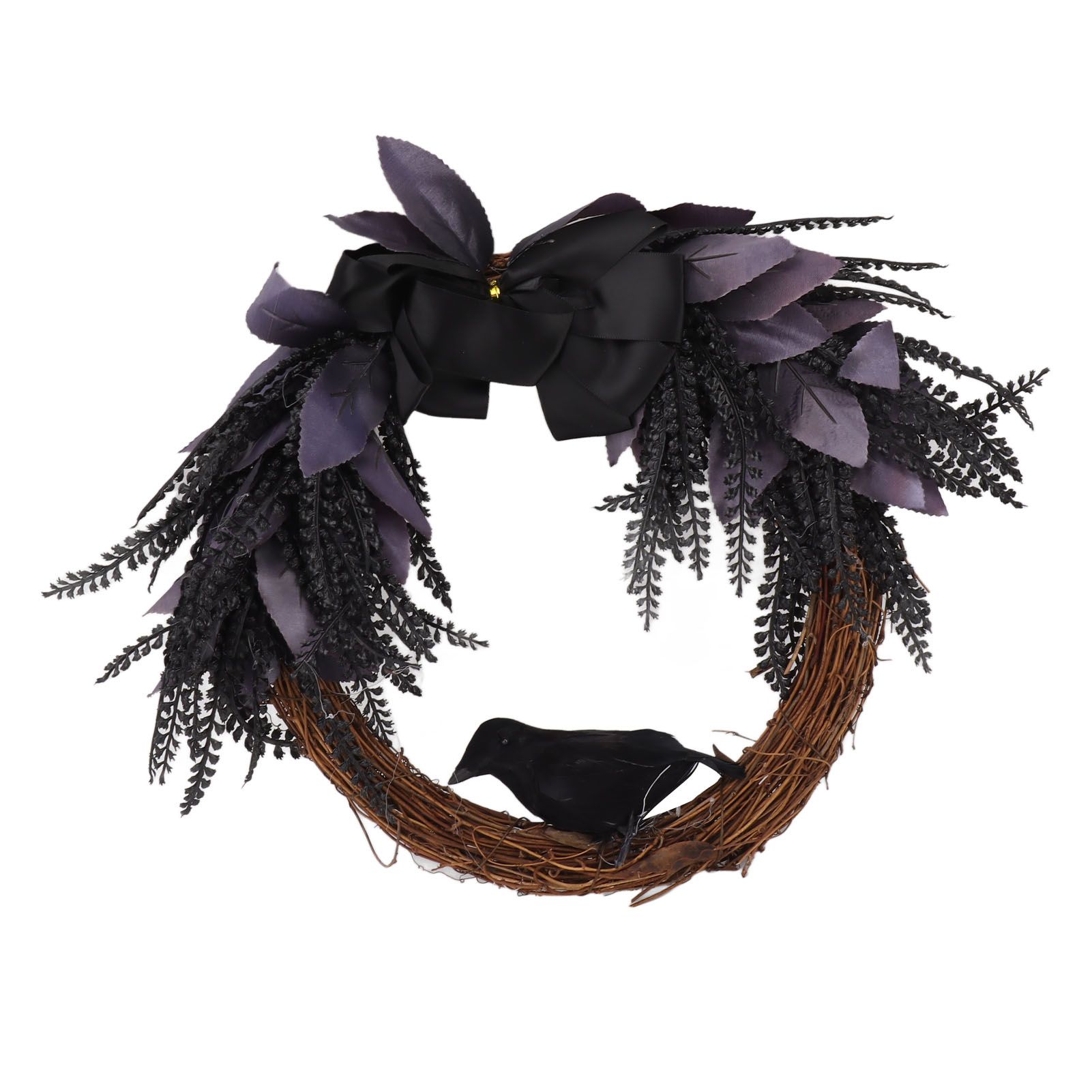 Halloween Wreath Bowknot Crow Garland Decoration Home Door Hallway Hanging Wreath view 9