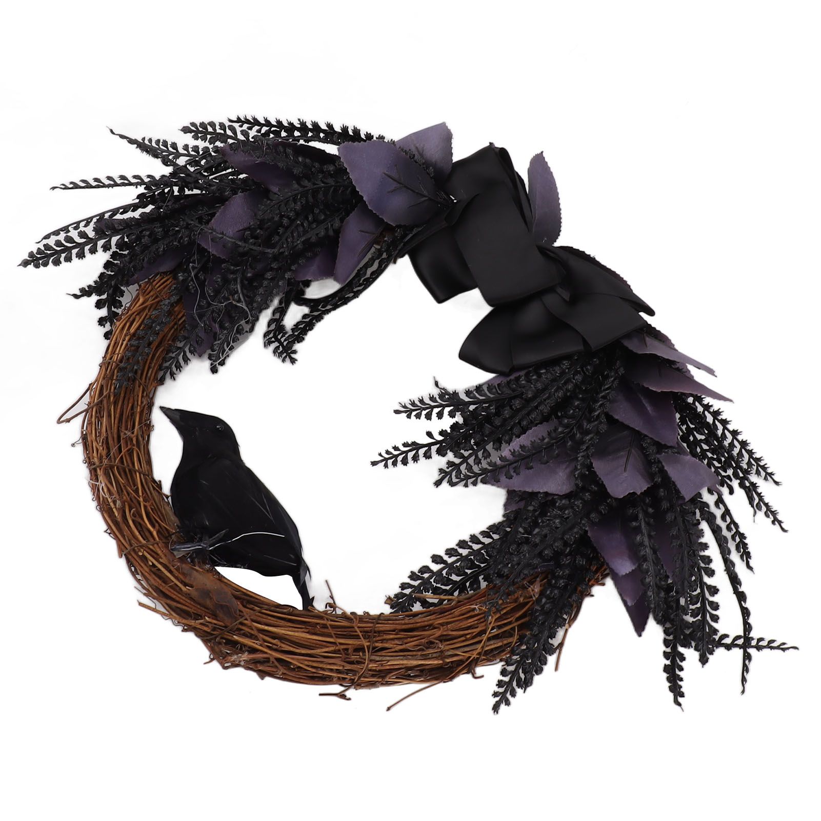 Halloween Wreath Bowknot Crow Garland Decoration Home Door Hallway Hanging Wreath view 13