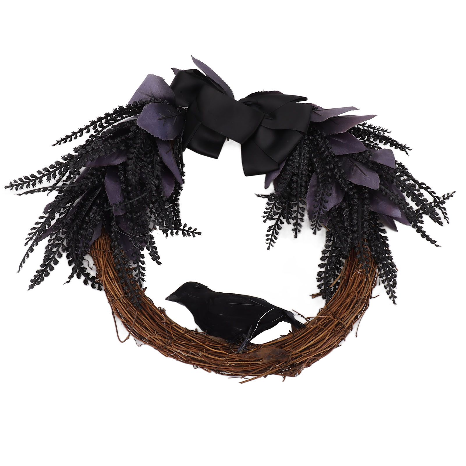 Halloween Wreath Bowknot Crow Garland Decoration Home Door Hallway Hanging Wreath view 14