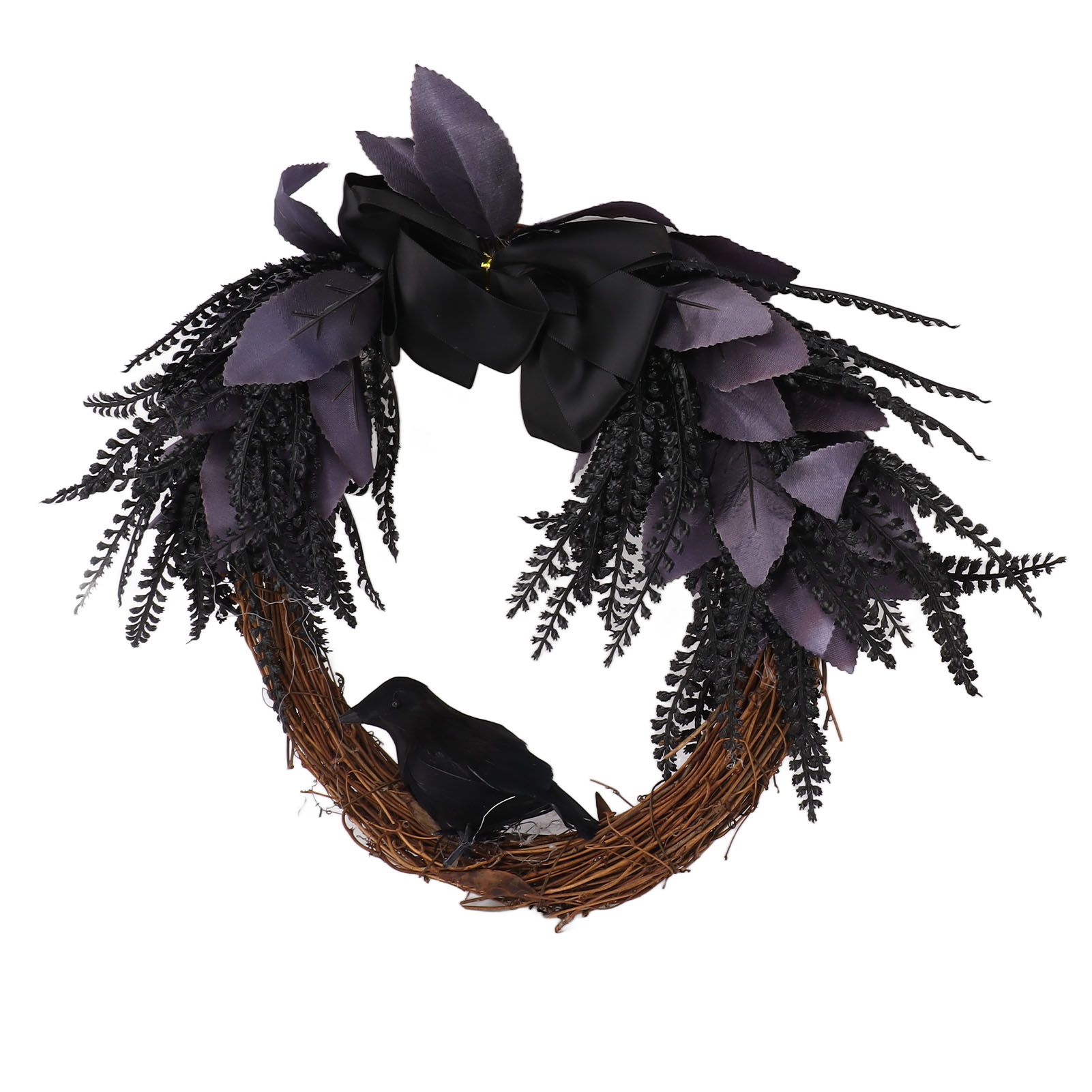 Halloween Wreath Bowknot Crow Garland Decoration Home Door Hallway Hanging Wreath view 15
