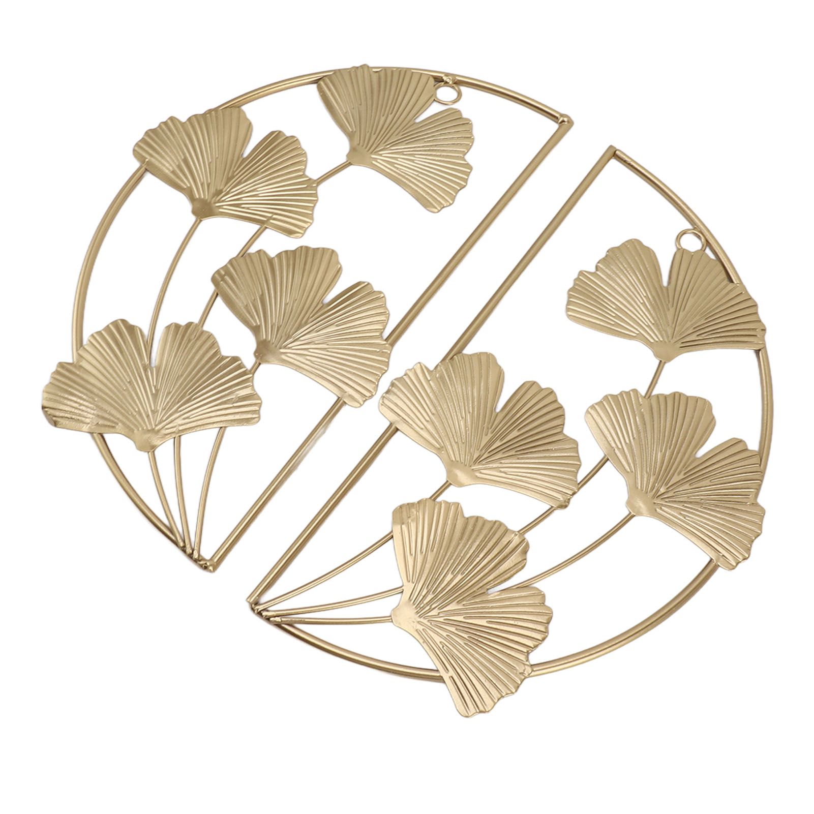 Golden Ginkgo Leaf Wall Hanging Decor Golden Iron Art Wall Sculpture Wall view 3