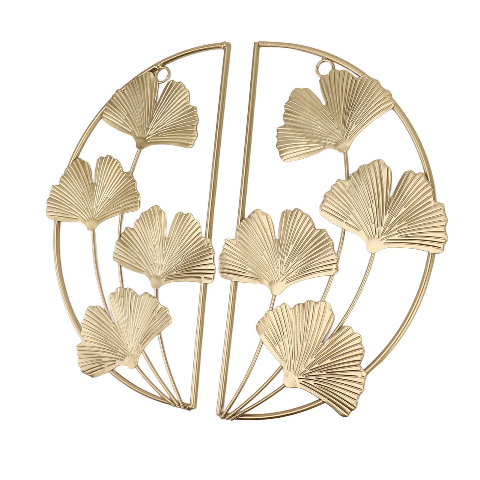 Golden Ginkgo Leaf Wall Hanging Decor Golden Iron Art Wall Sculpture Wall view 7