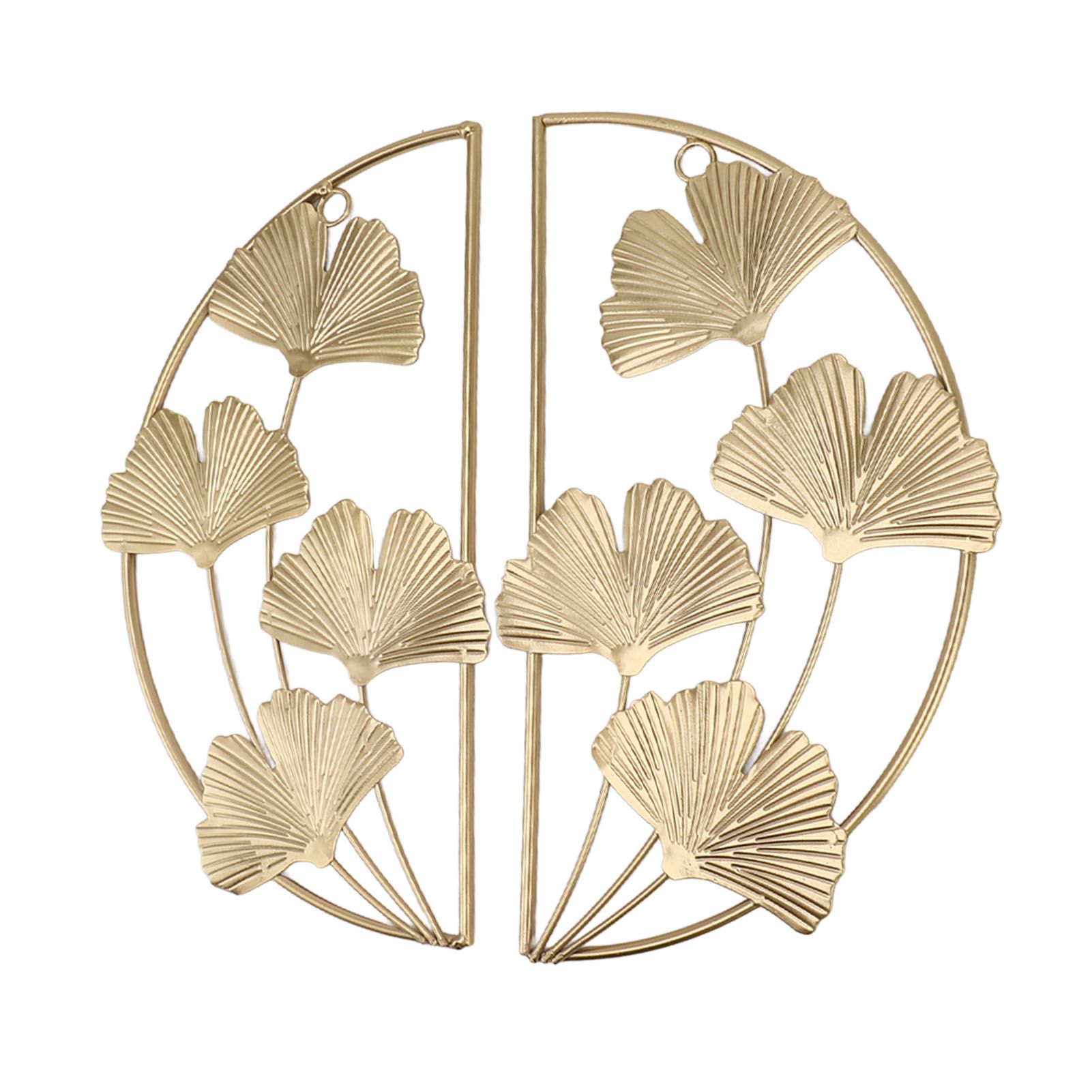 Golden Ginkgo Leaf Wall Hanging Decor Golden Iron Art Wall Sculpture Wall view 9