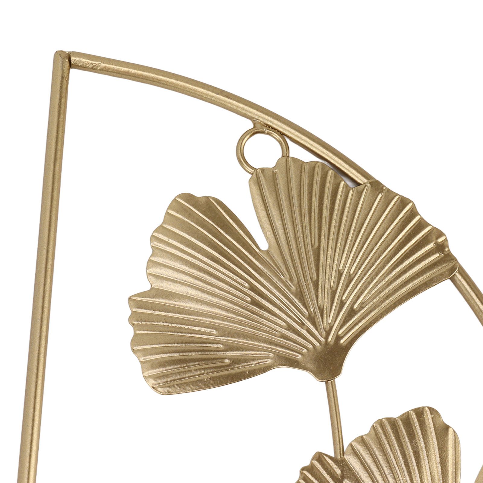 Golden Ginkgo Leaf Wall Hanging Decor Golden Iron Art Wall Sculpture Wall view 13